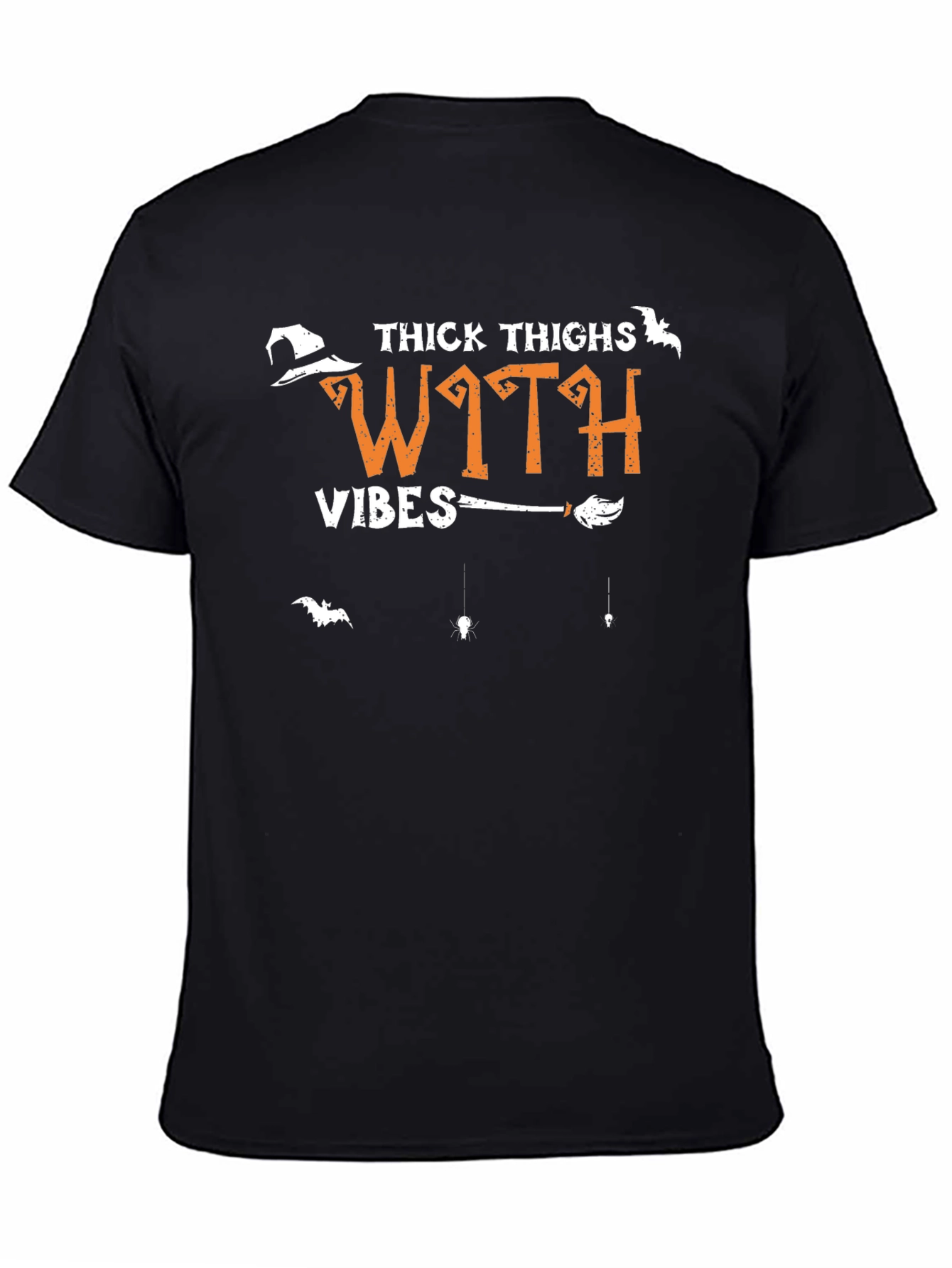 Thick Thighs Witch Vibes Halloween Graphic T-Shirt