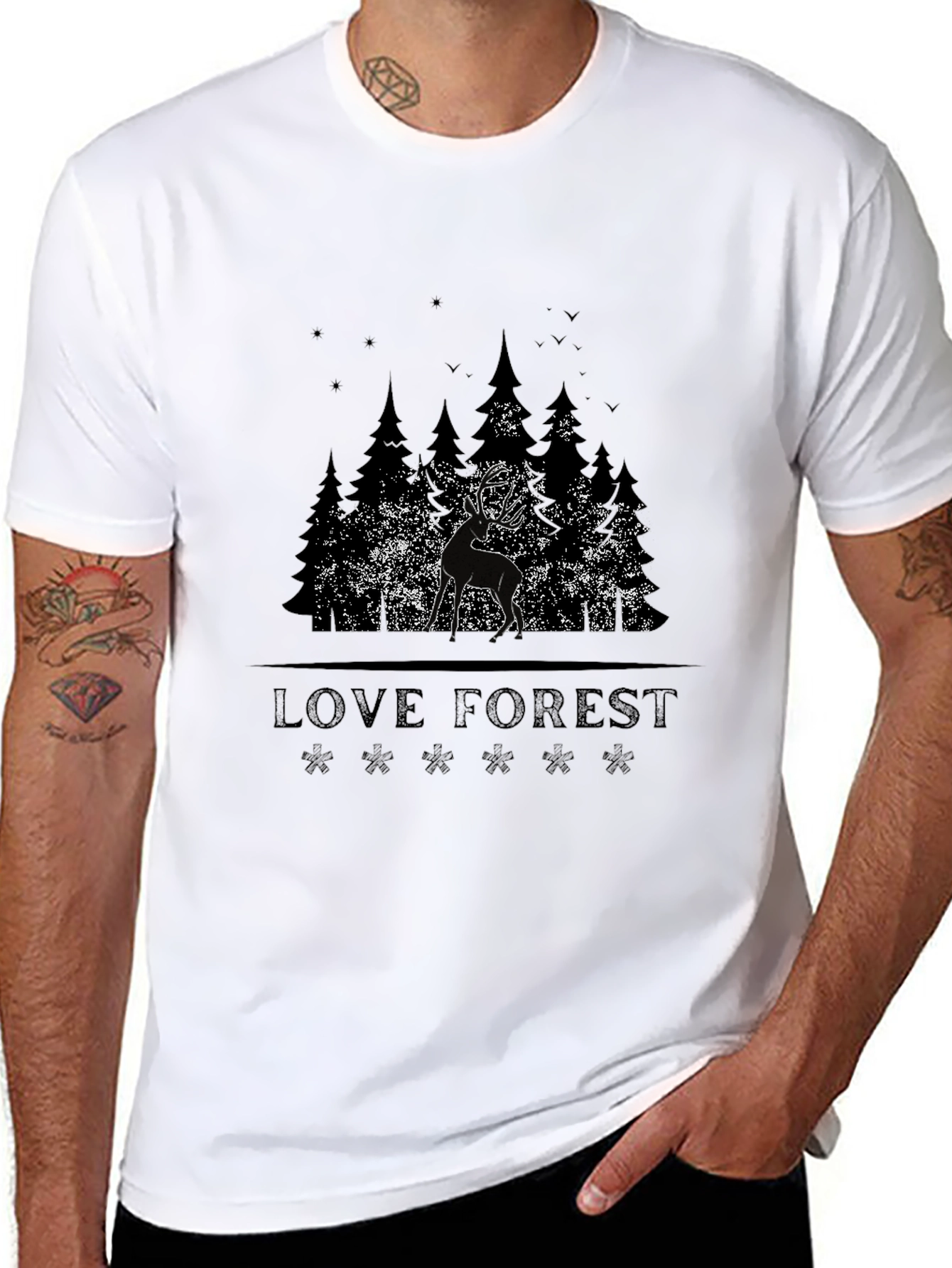 Love Forest Deer Graphic T-Shirt