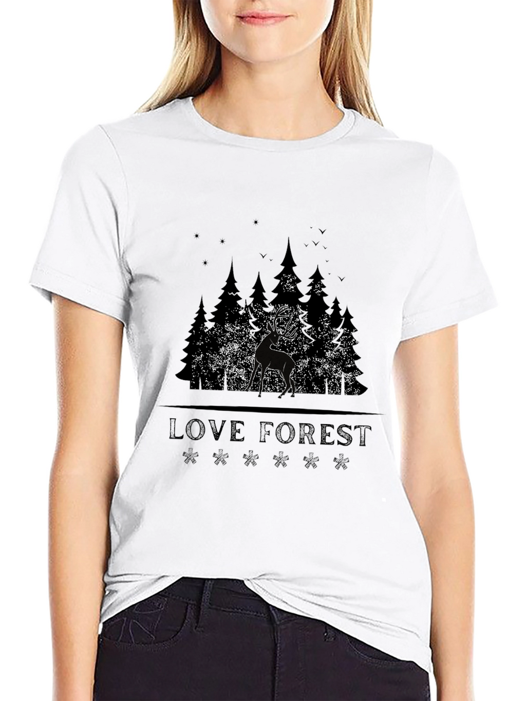 Love Forest Deer Graphic T-Shirt