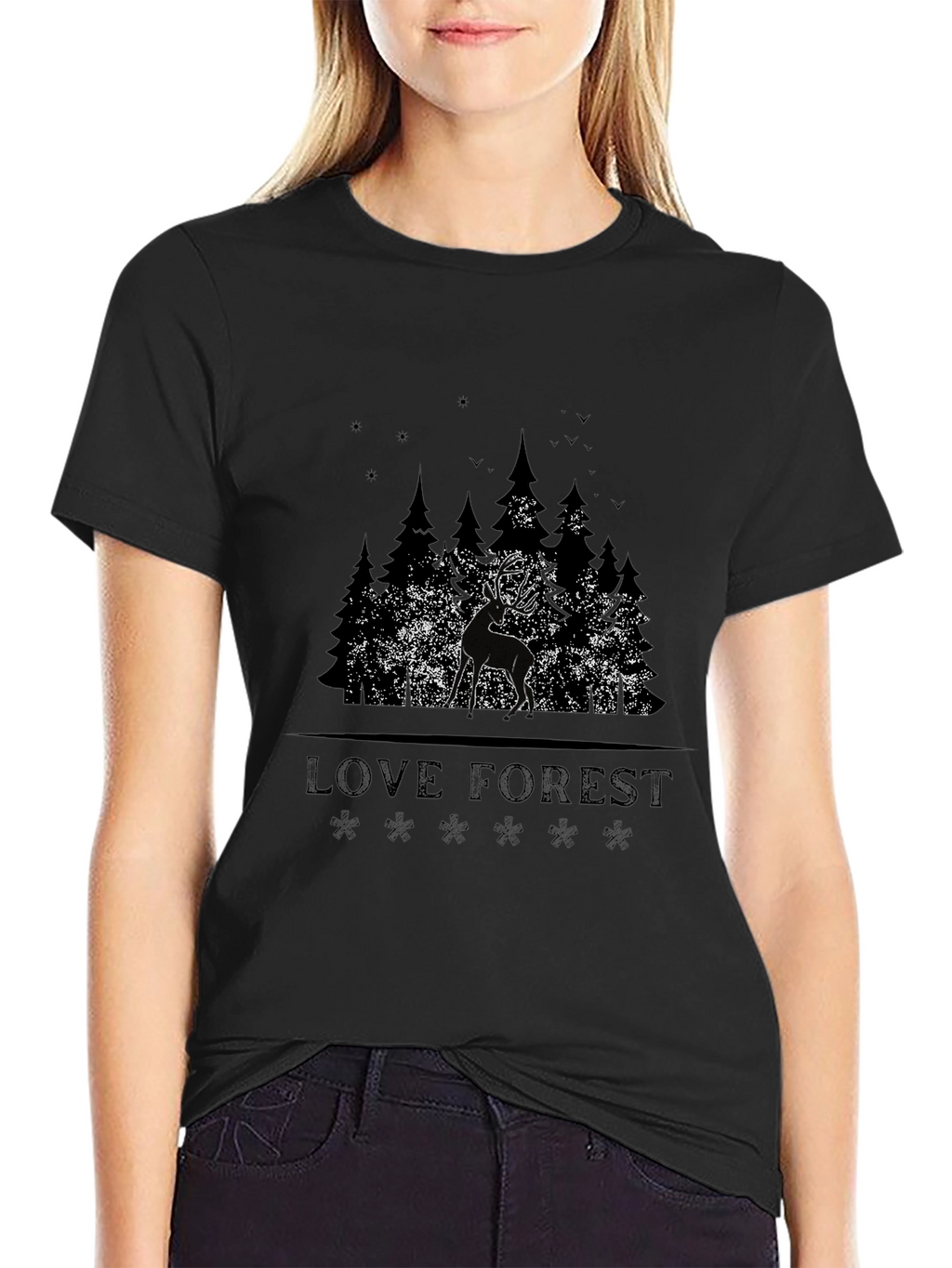 Love Forest Deer Graphic T-Shirt