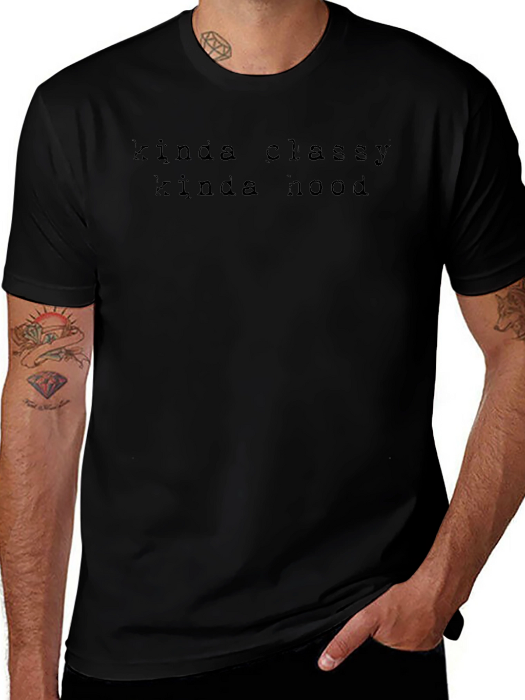 Kinda Classy Kinda Hood Black Graphic Tee