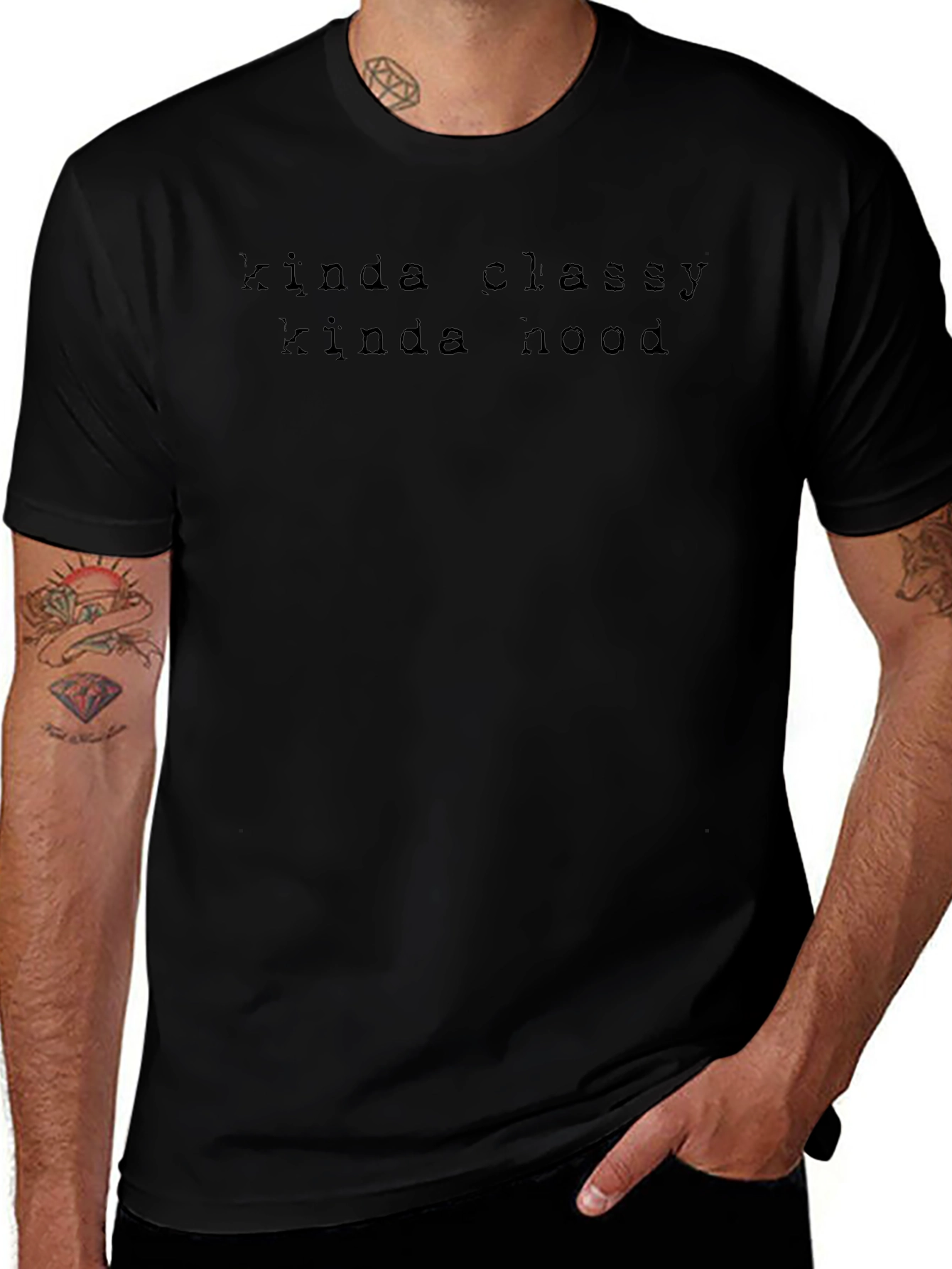 Kinda Classy Kinda Hood Black Graphic Tee