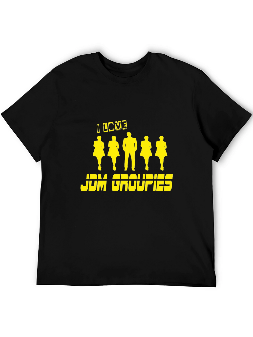 I Love JDM Groupies Black Graphic T-Shirt