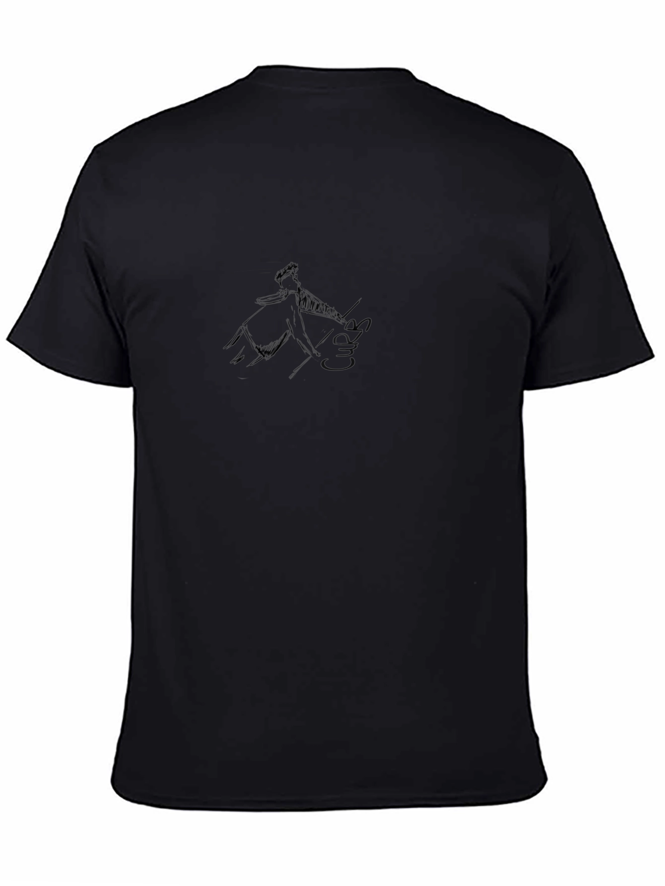 Mens Black Graphic Tee - Abstract Design