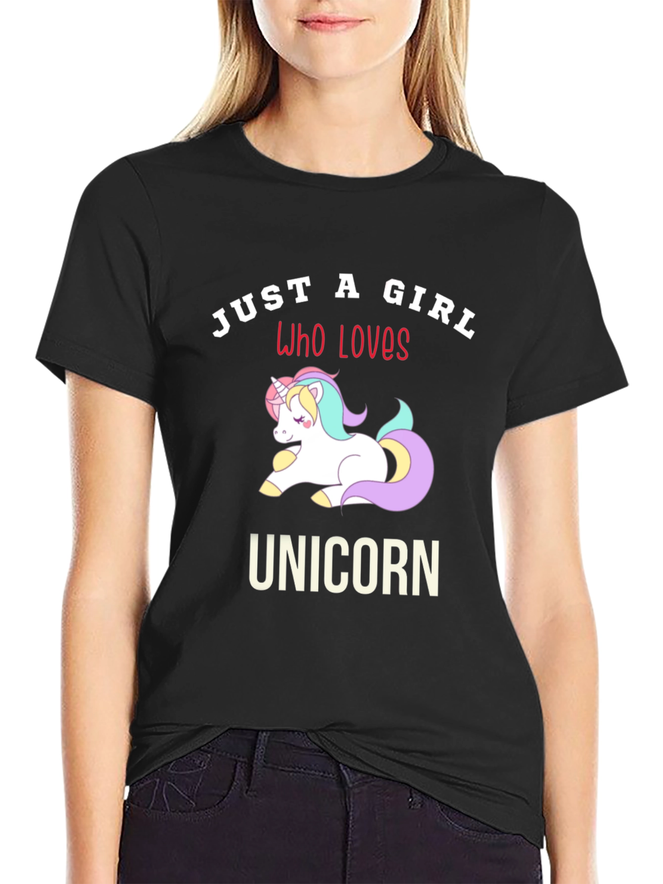 Just A Girl Who Loves Unicorns Graphic Tee