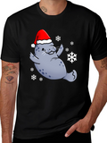 Festive Seal T-Shirt - Holiday Cheer