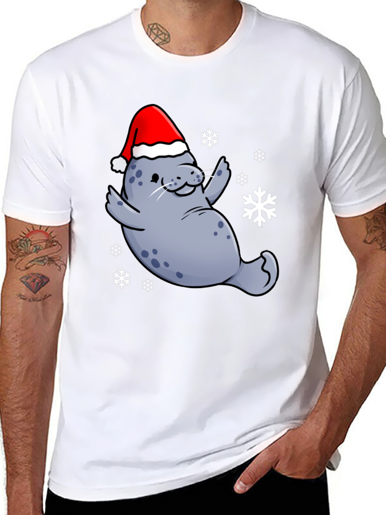Festive Seal T-Shirt - Holiday Cheer