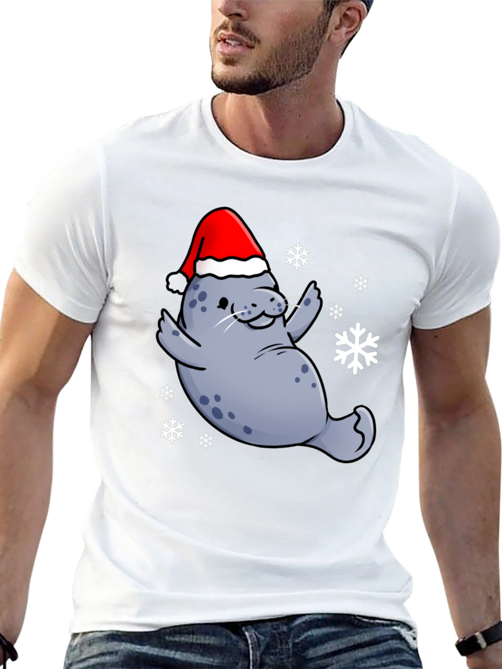 Festive Seal T-Shirt - Holiday Cheer