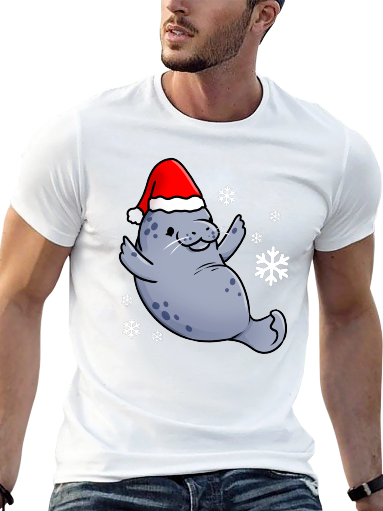Festive Seal T-Shirt - Holiday Cheer