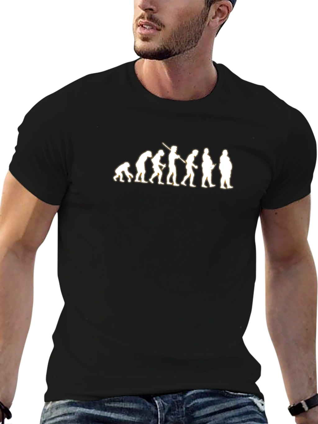 Evolution of Man Graphic Tee - Black T-Shirt