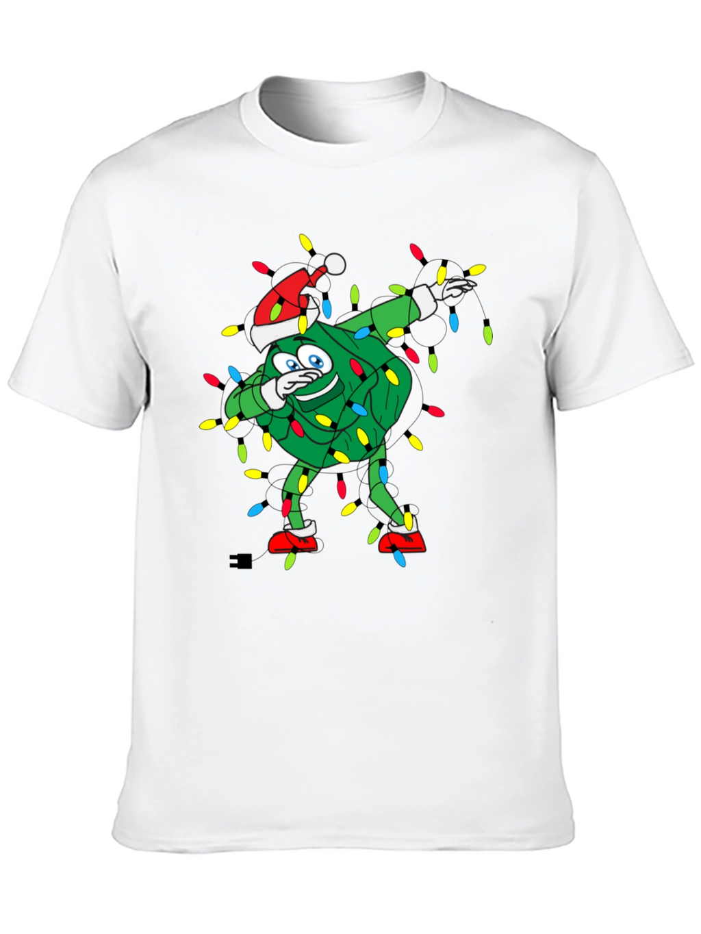 Dabbing Christmas Tree Black T-Shirt