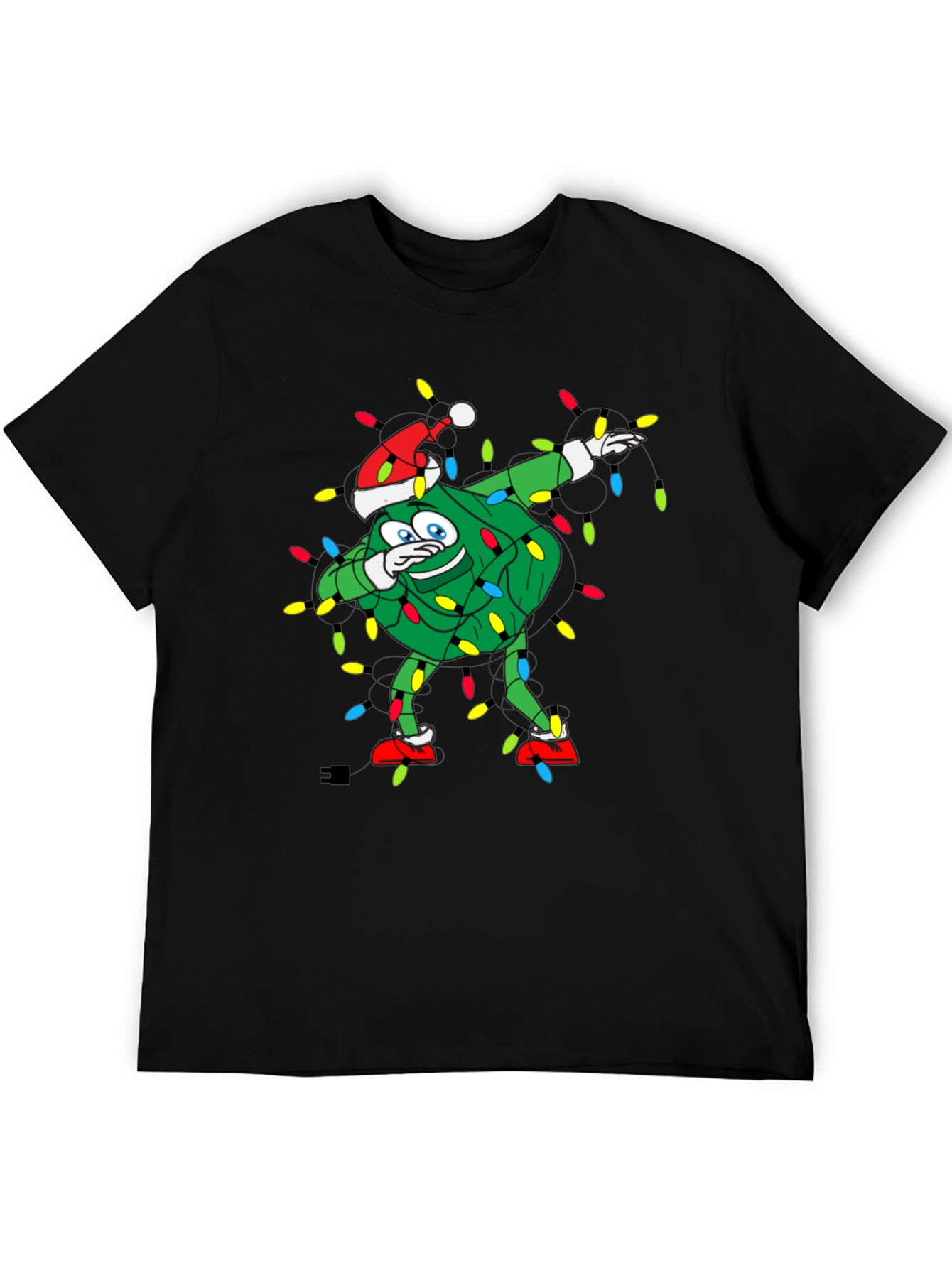 Dabbing Christmas Tree Black T-Shirt