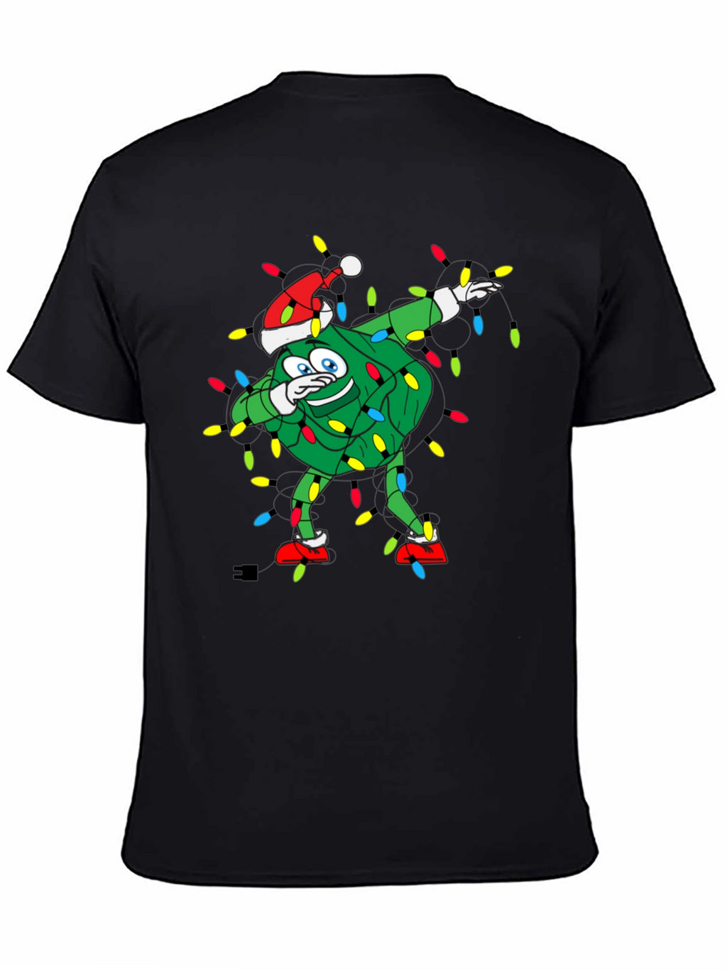 Dabbing Christmas Tree Black T-Shirt