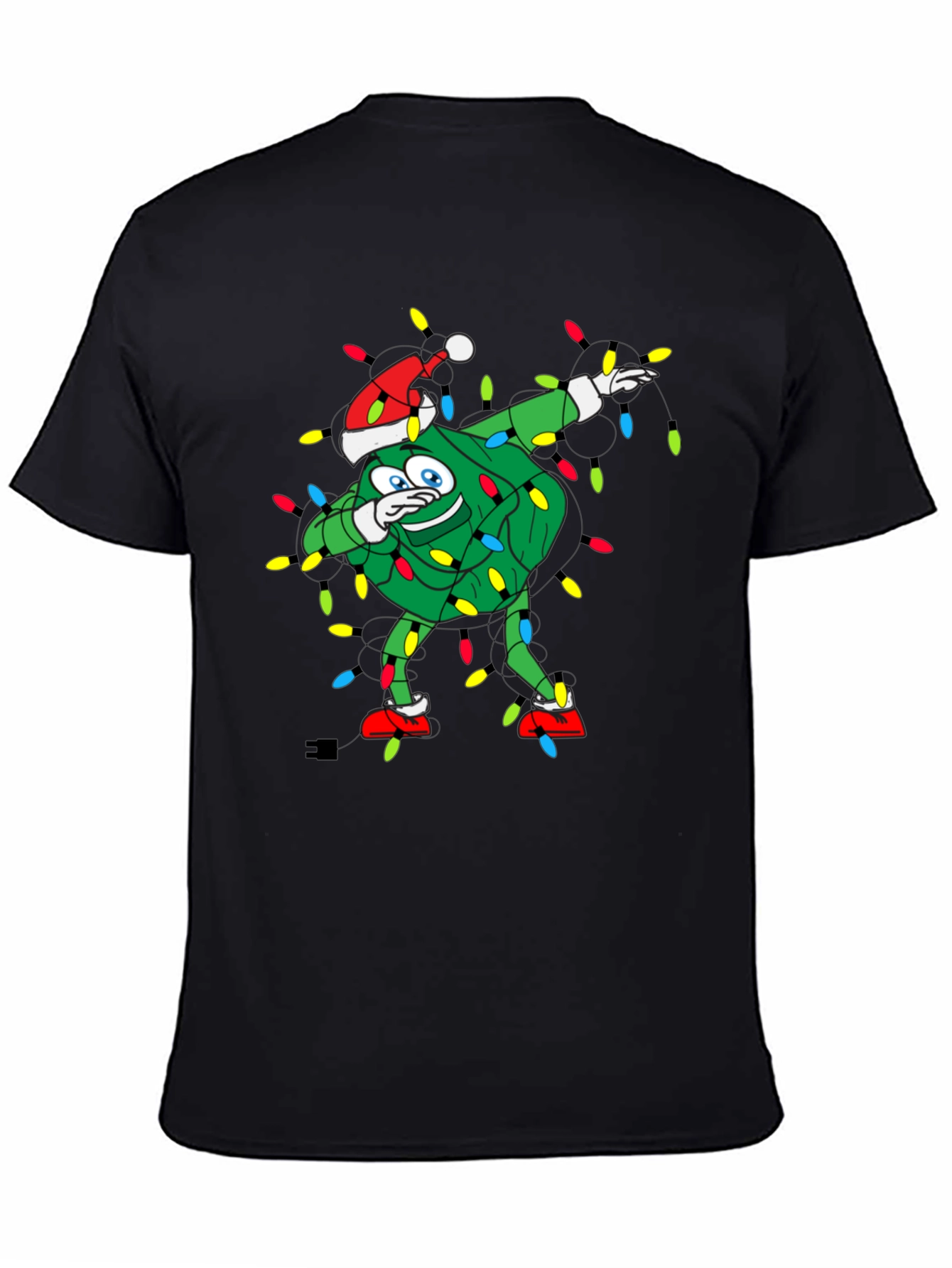 Dabbing Christmas Tree Black T-Shirt