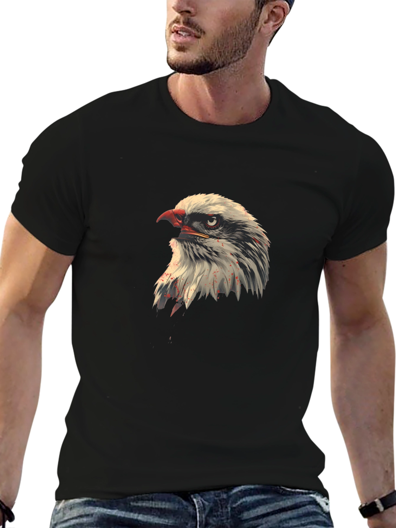 Eagle Head Graphic Black T-Shirt