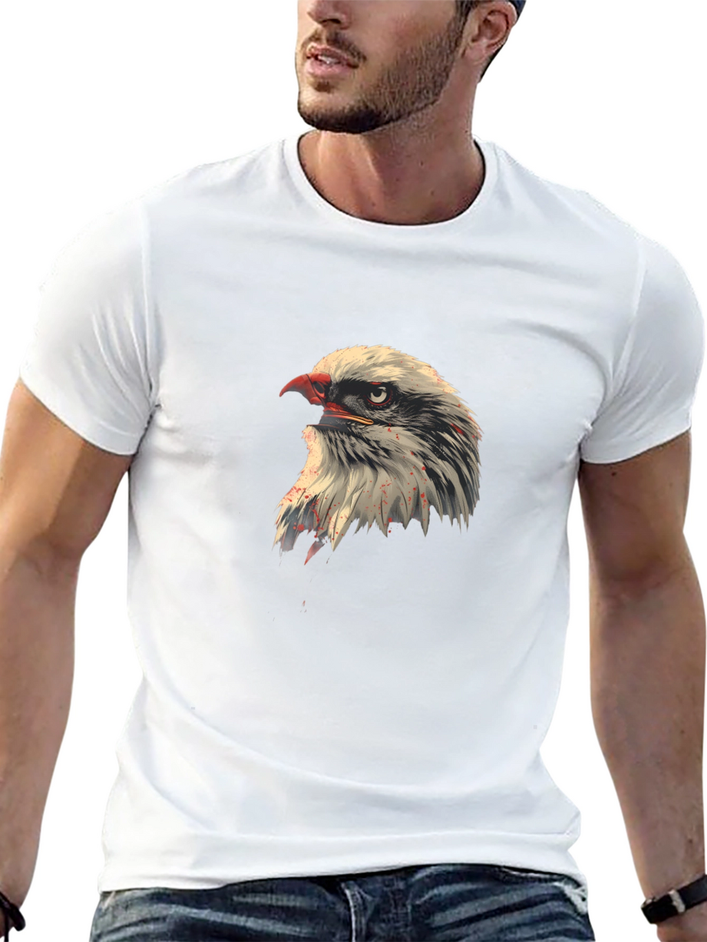 Eagle Head Graphic Black T-Shirt