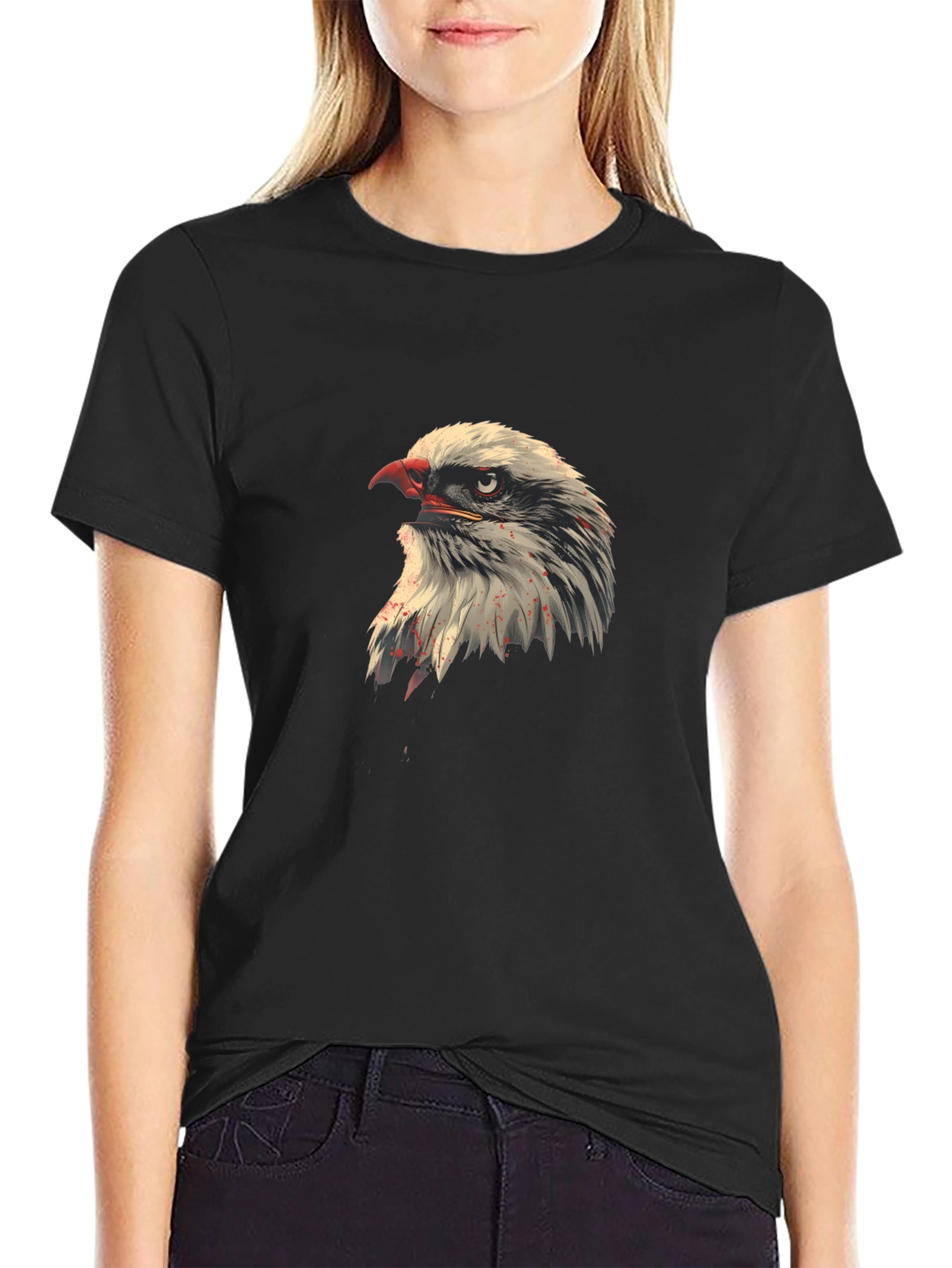 Eagle Head Graphic Black T-Shirt