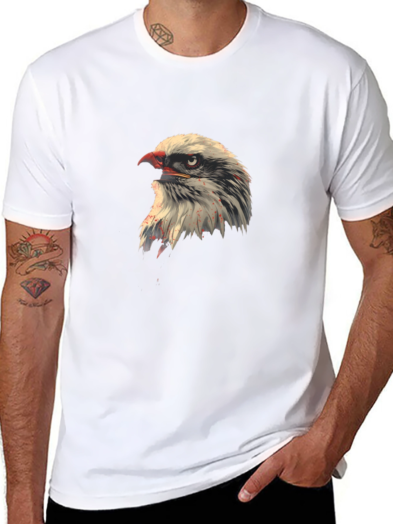 Eagle Head Graphic Black T-Shirt
