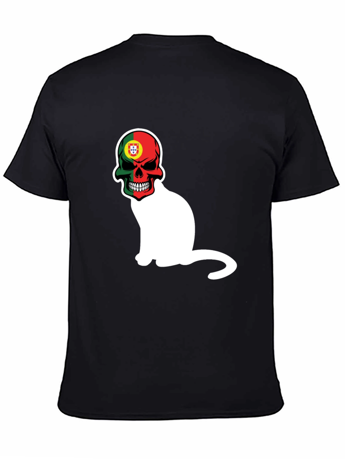 Portugal Skull Cat Graphic Tee - Mens Black T-Shirt