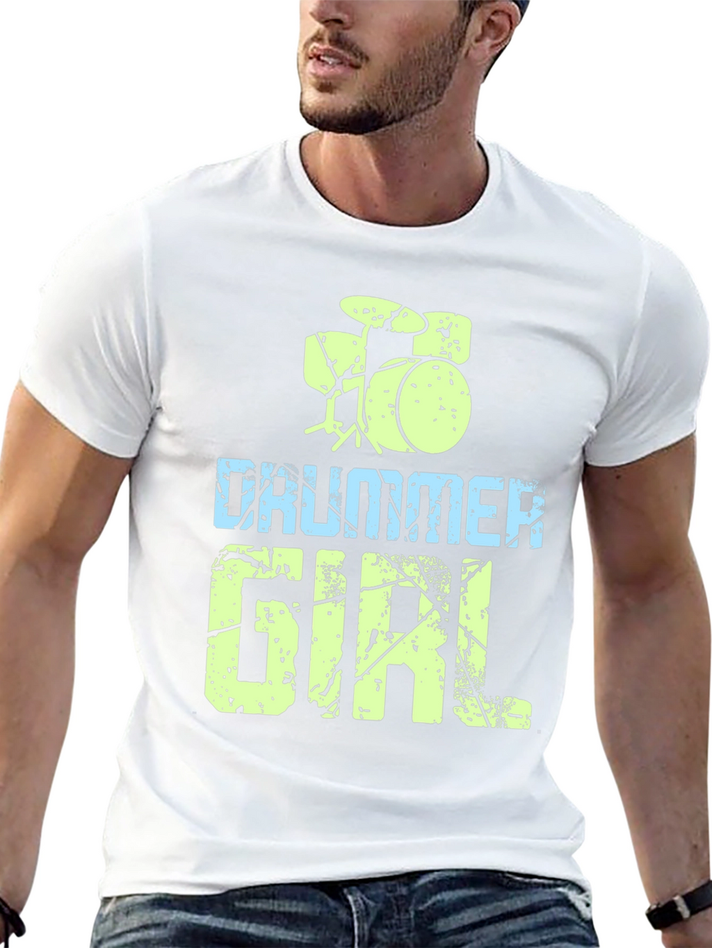 Drummer Girl Black T-Shirt - Music Lover Tee