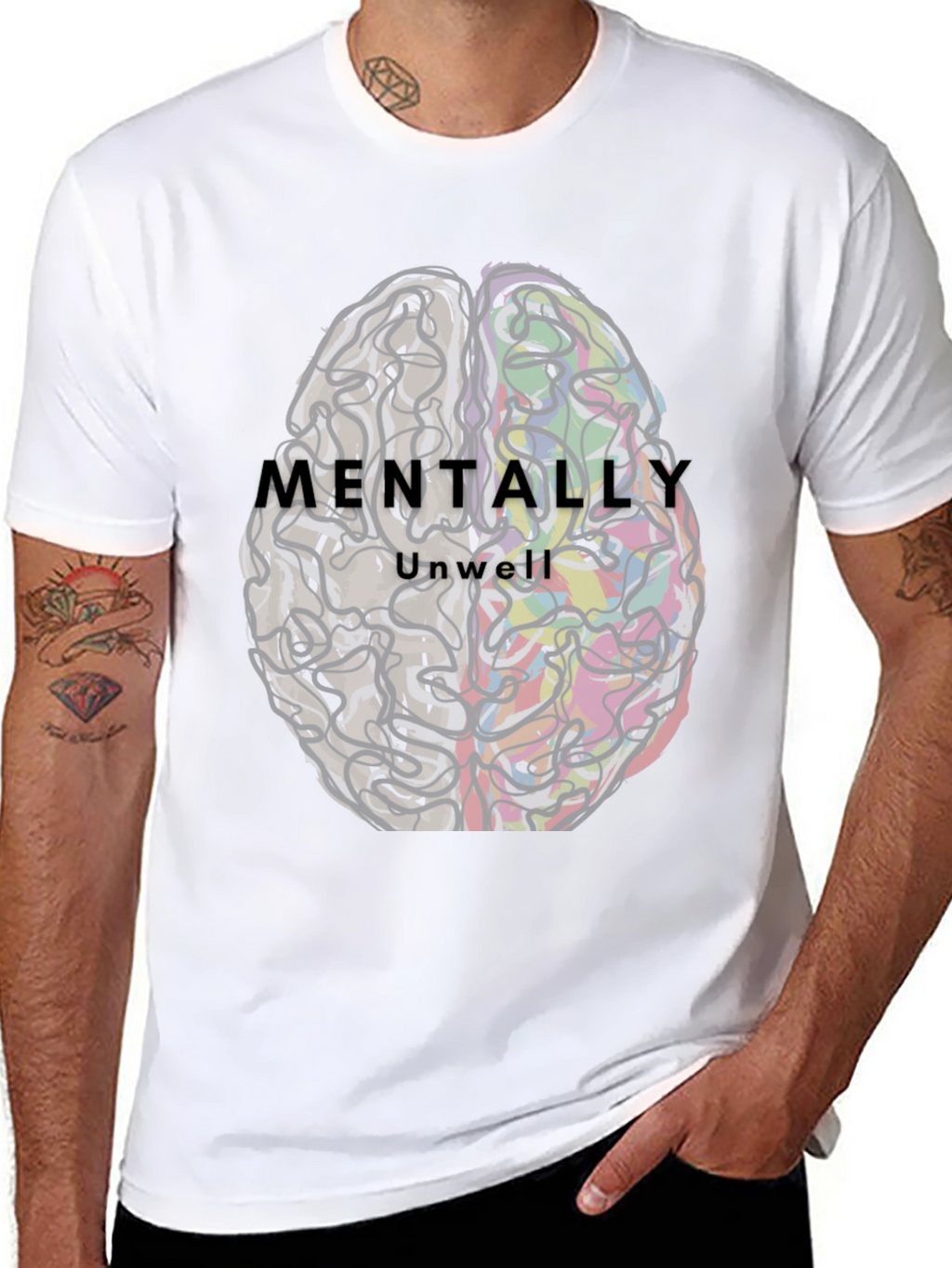 Mentally Unwell Brain Graphic Tee - Unisex