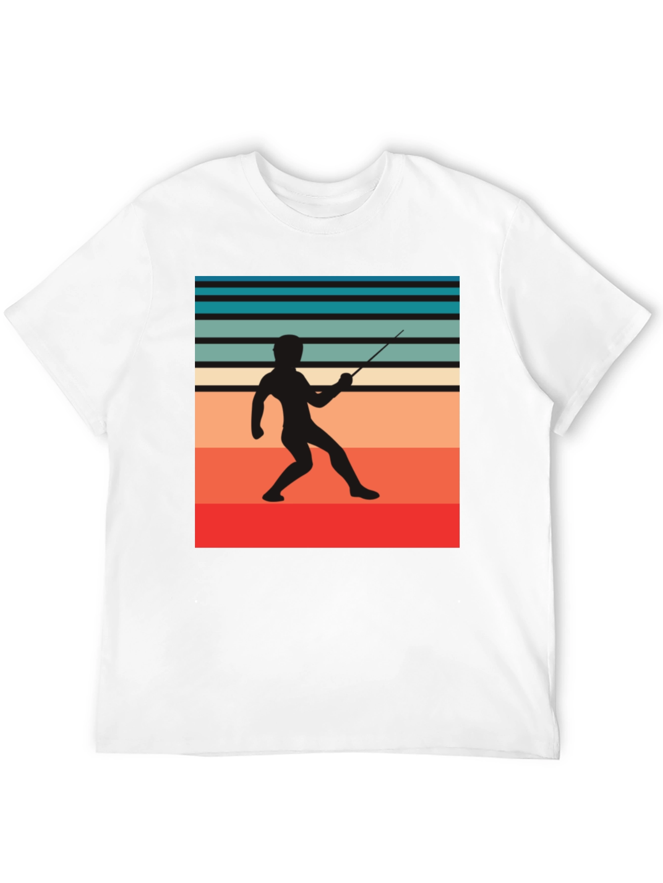 Retro Fencing Silhouette Graphic Tee