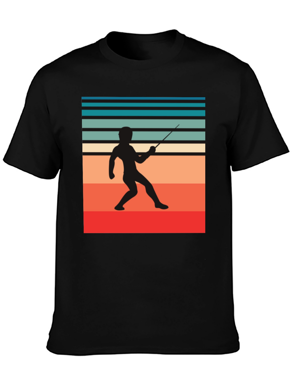 Retro Fencing Silhouette Graphic Tee