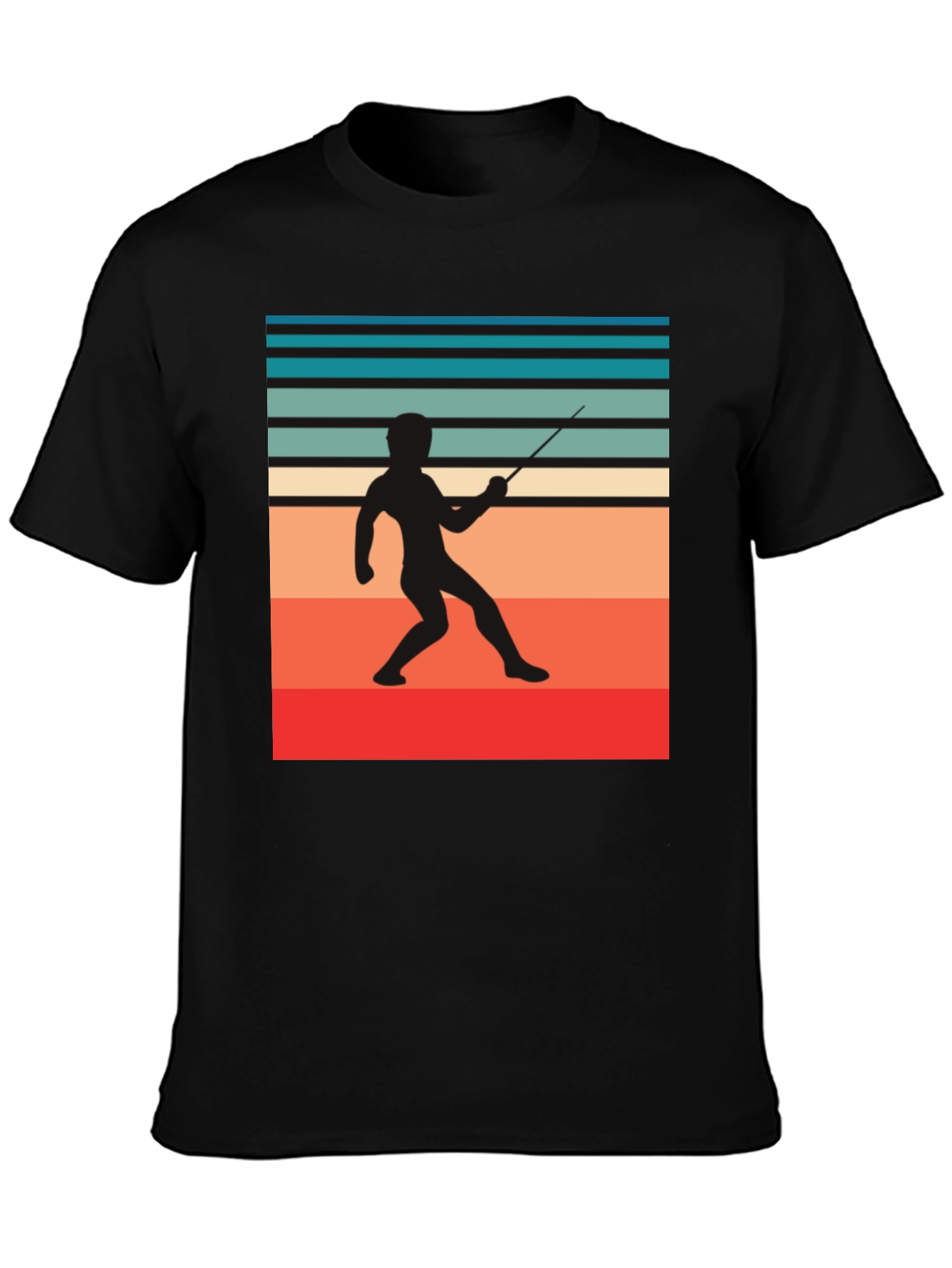 Retro Fencing Silhouette Graphic Tee