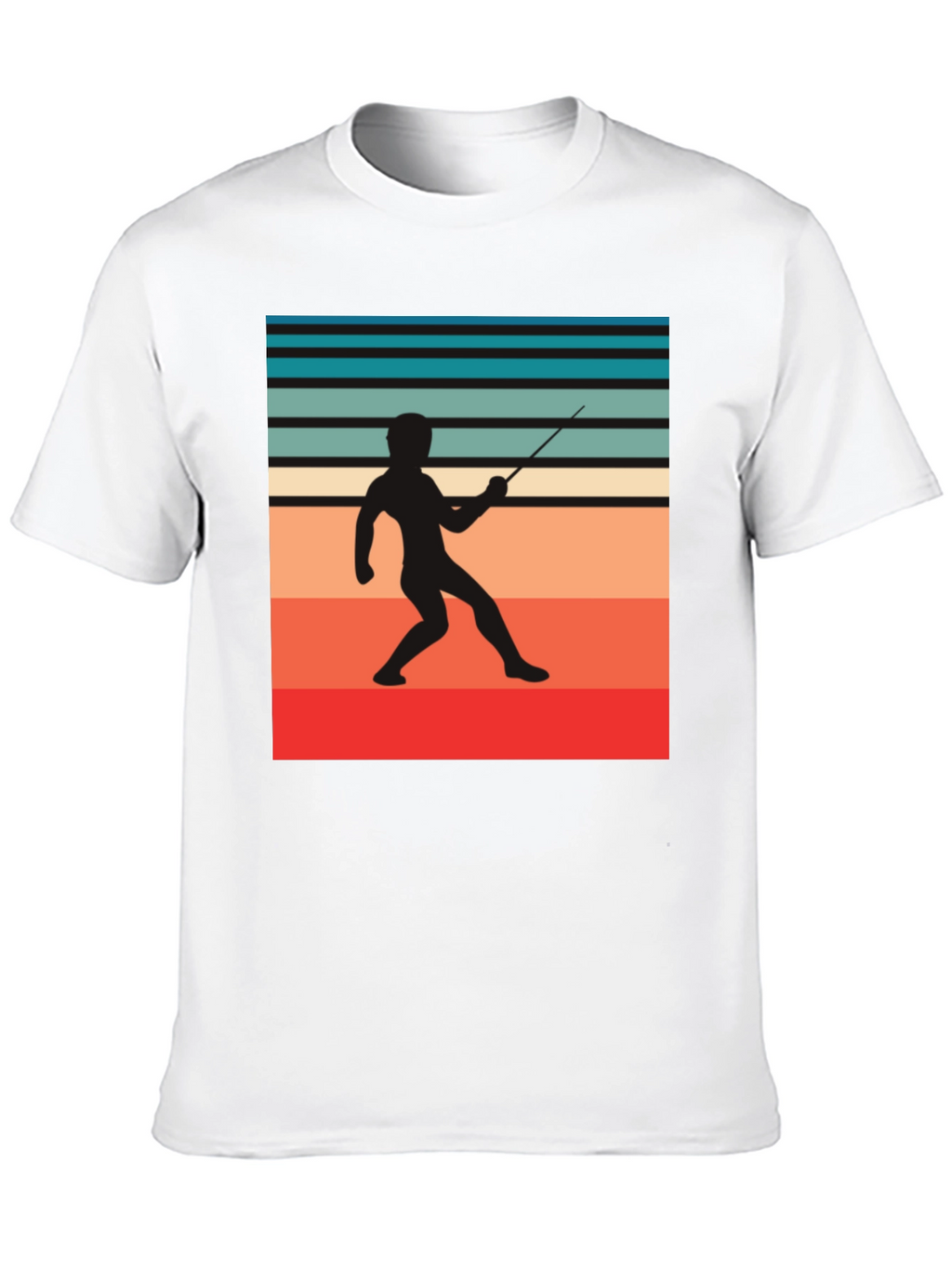 Retro Fencing Silhouette Graphic Tee
