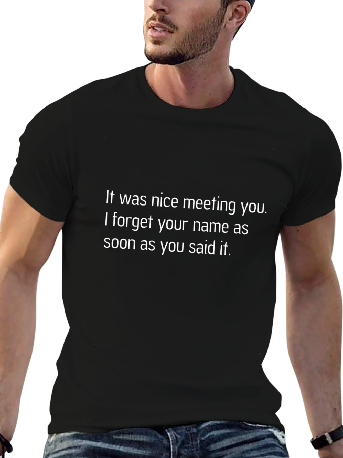 Funny Nice Meeting You Black T-Shirt