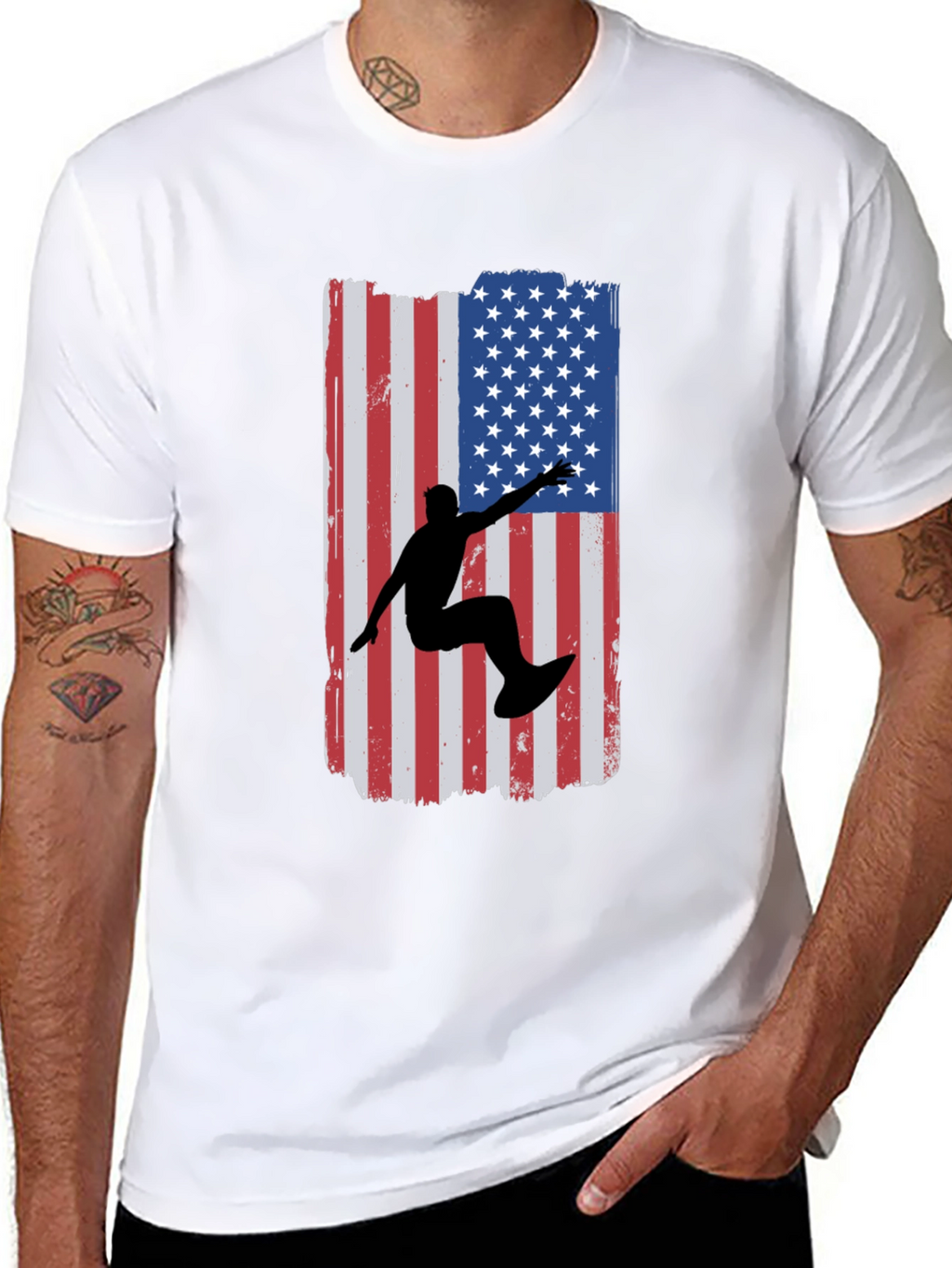 American Surfer Graphic Tee - Black Cotton T-Shirt
