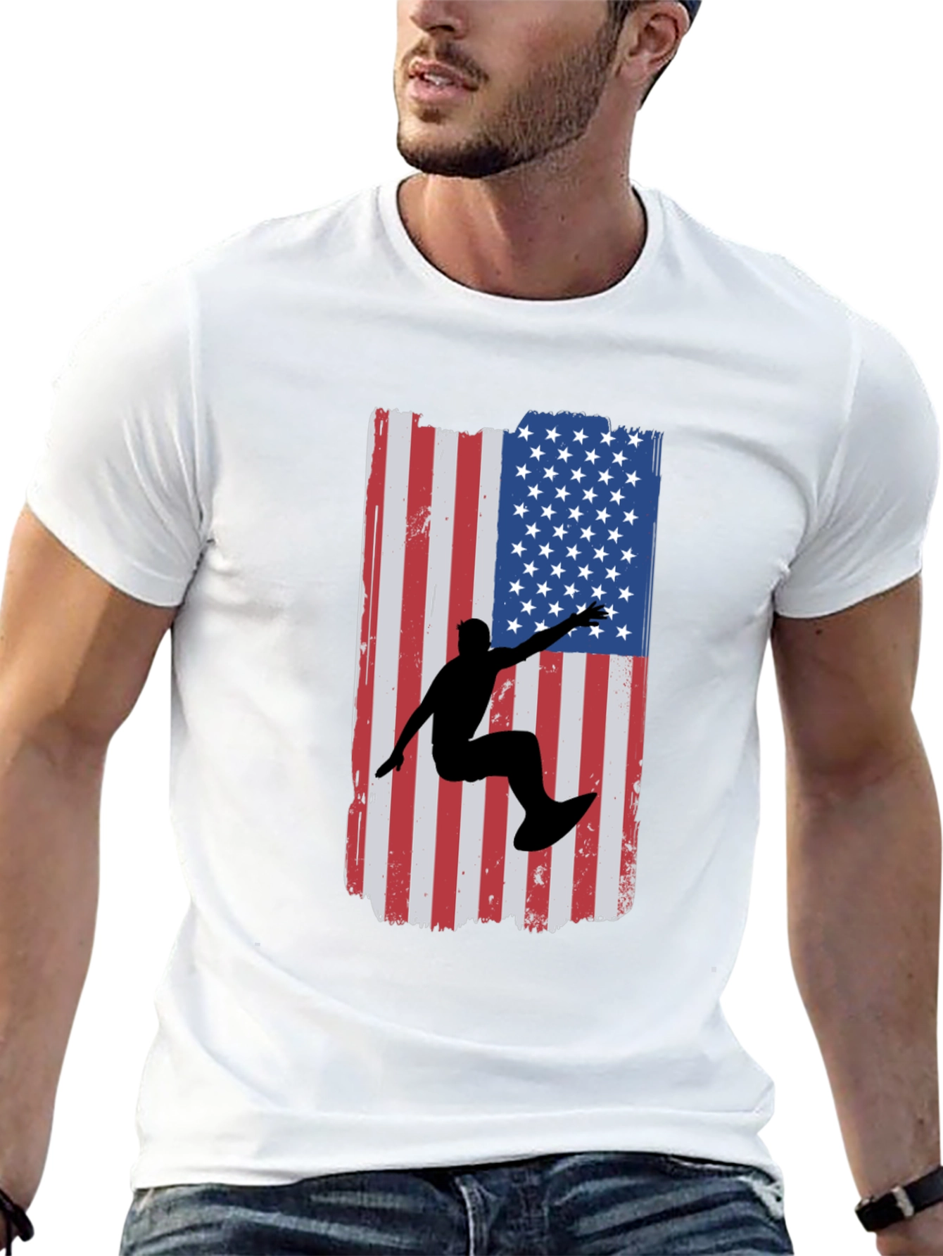 American Surfer Graphic Tee - Black Cotton T-Shirt