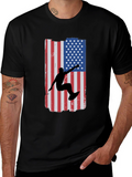 American Surfer Graphic Tee - Black Cotton T-Shirt