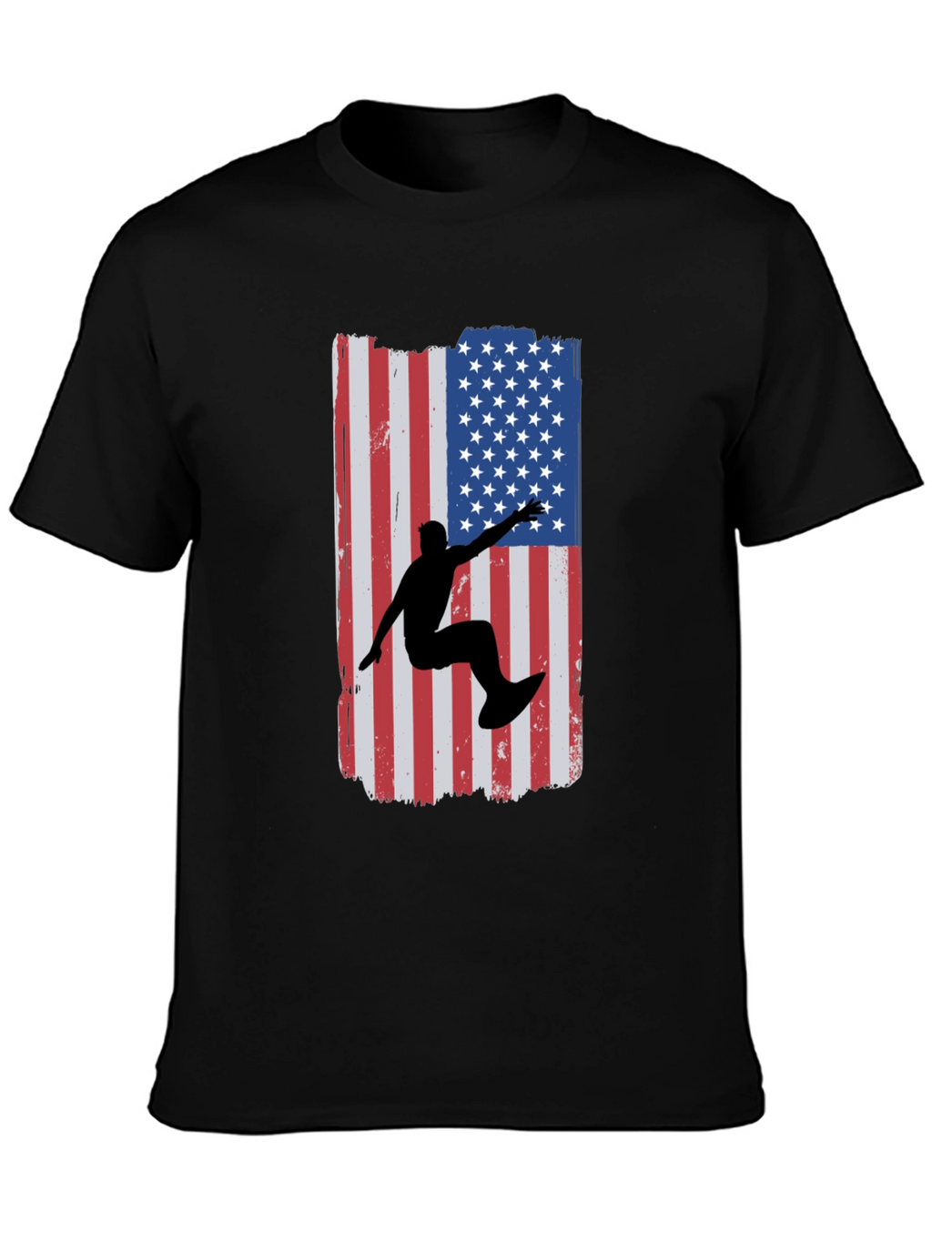 American Surfer Graphic Tee - Black Cotton T-Shirt