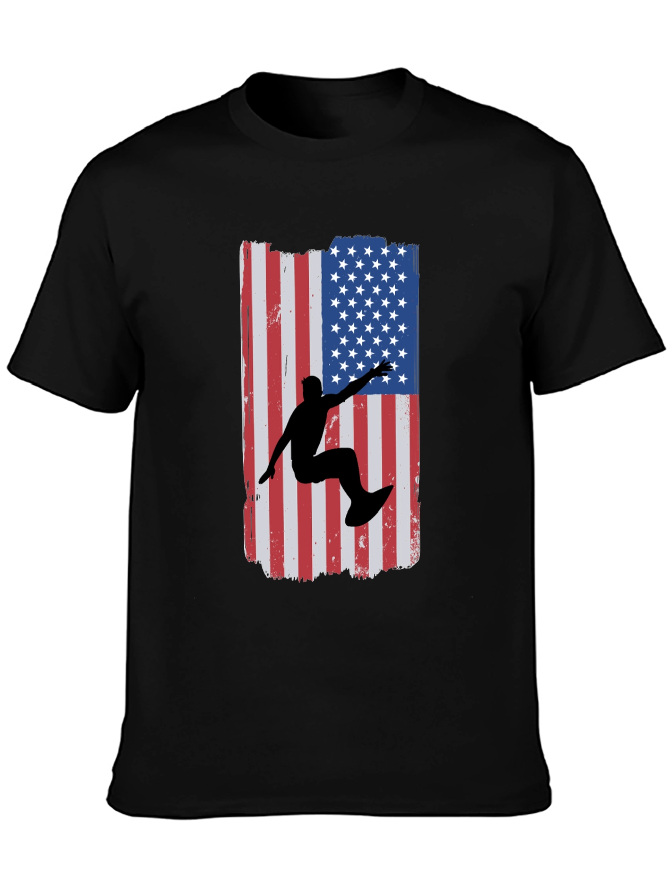 American Surfer Graphic Tee - Black Cotton T-Shirt