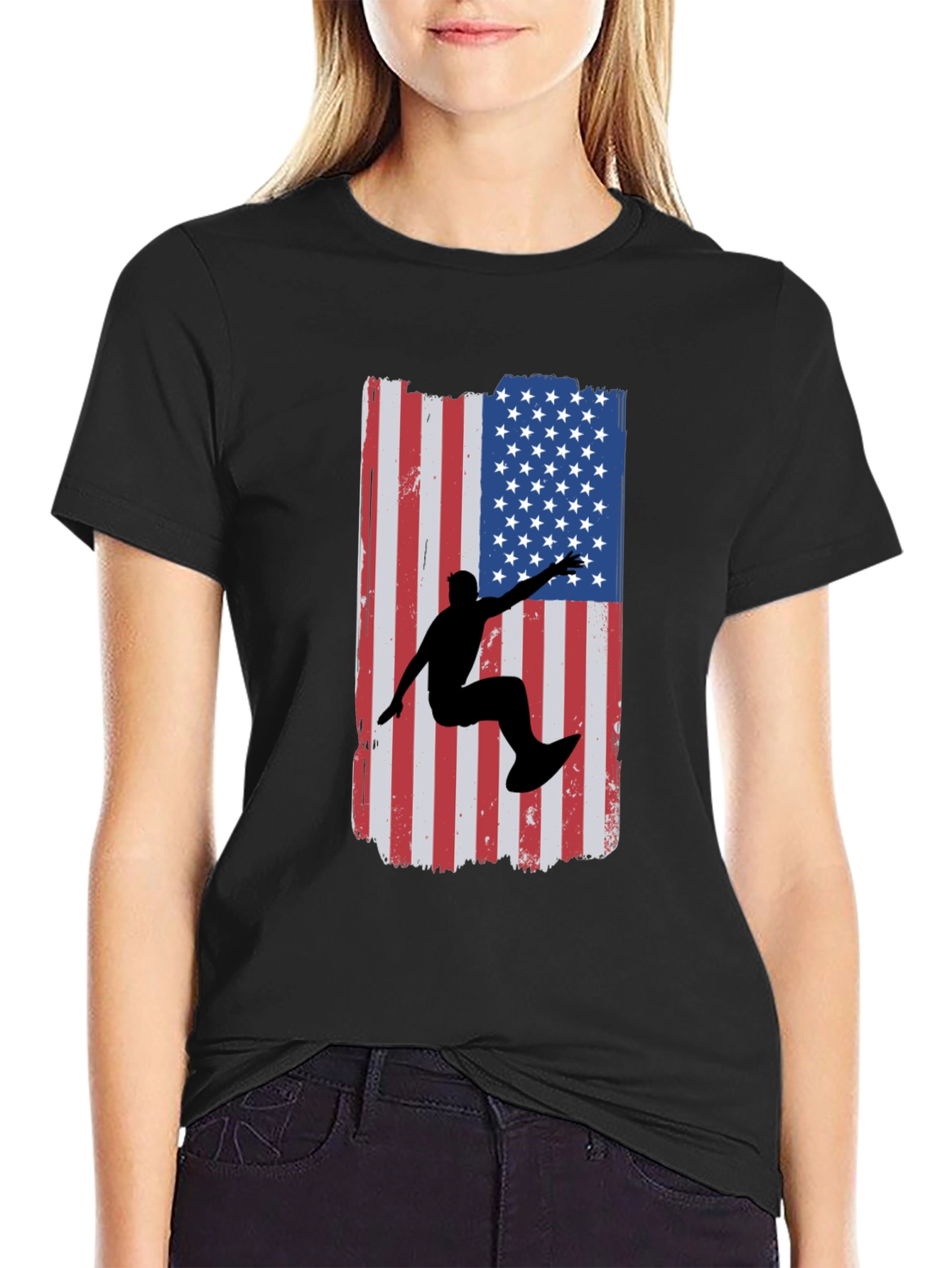 American Surfer Graphic Tee - Black Cotton T-Shirt