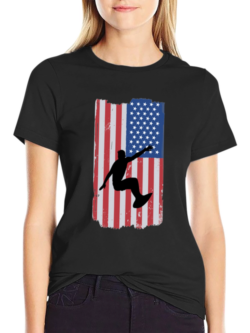 American Surfer Graphic Tee - Black Cotton T-Shirt