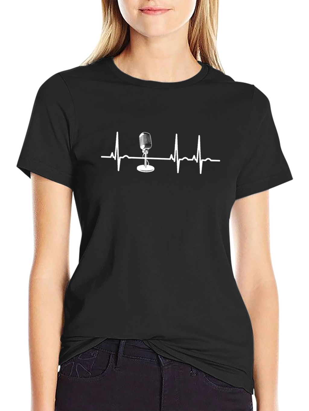 Microphone Heartbeat Graphic T-Shirt