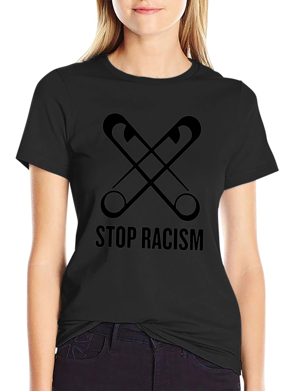 Stop Racism Safety Pin Graphic Tee - Unisex