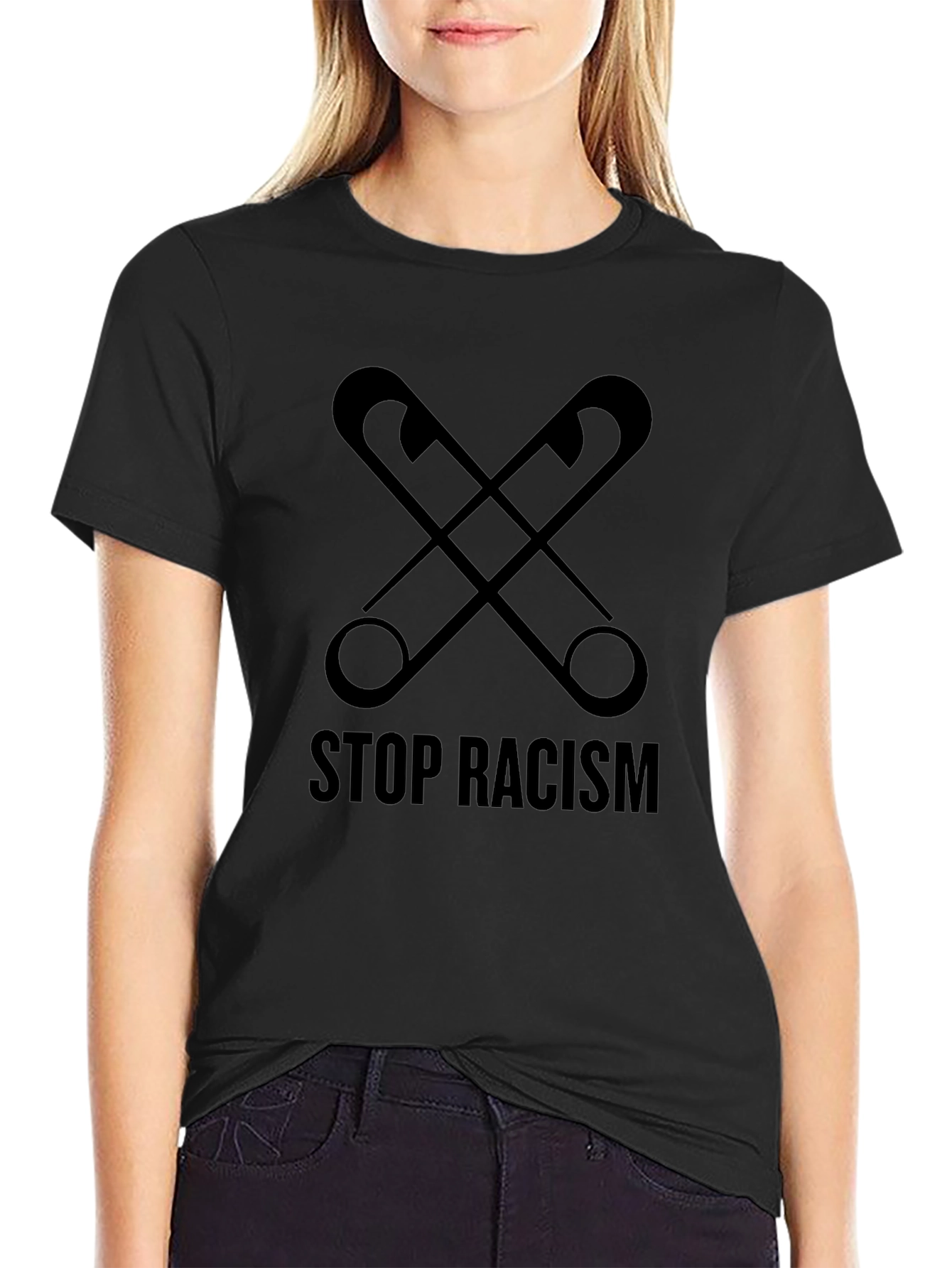 Stop Racism Safety Pin Graphic Tee - Unisex
