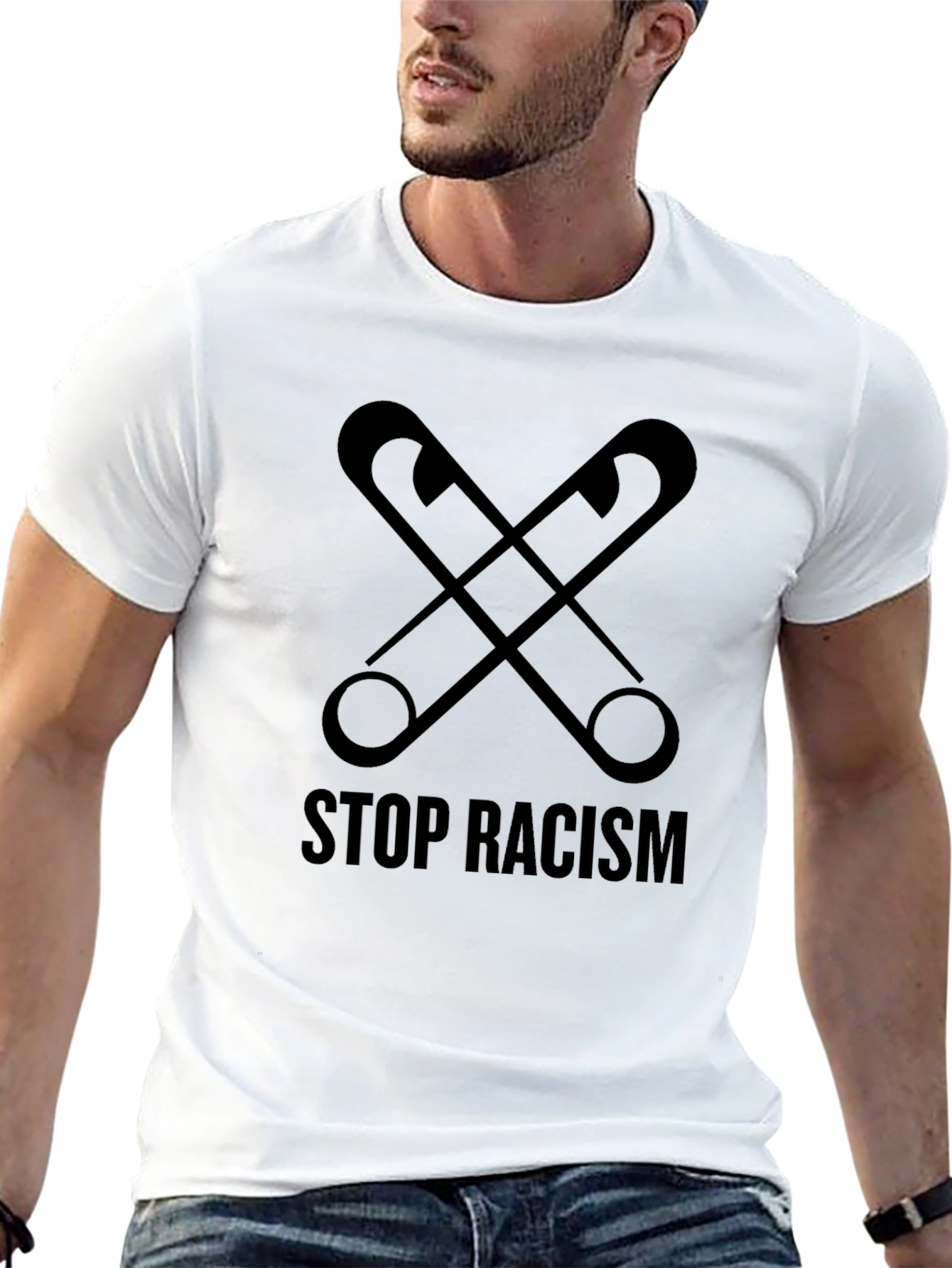 Stop Racism Safety Pin Graphic Tee - Unisex