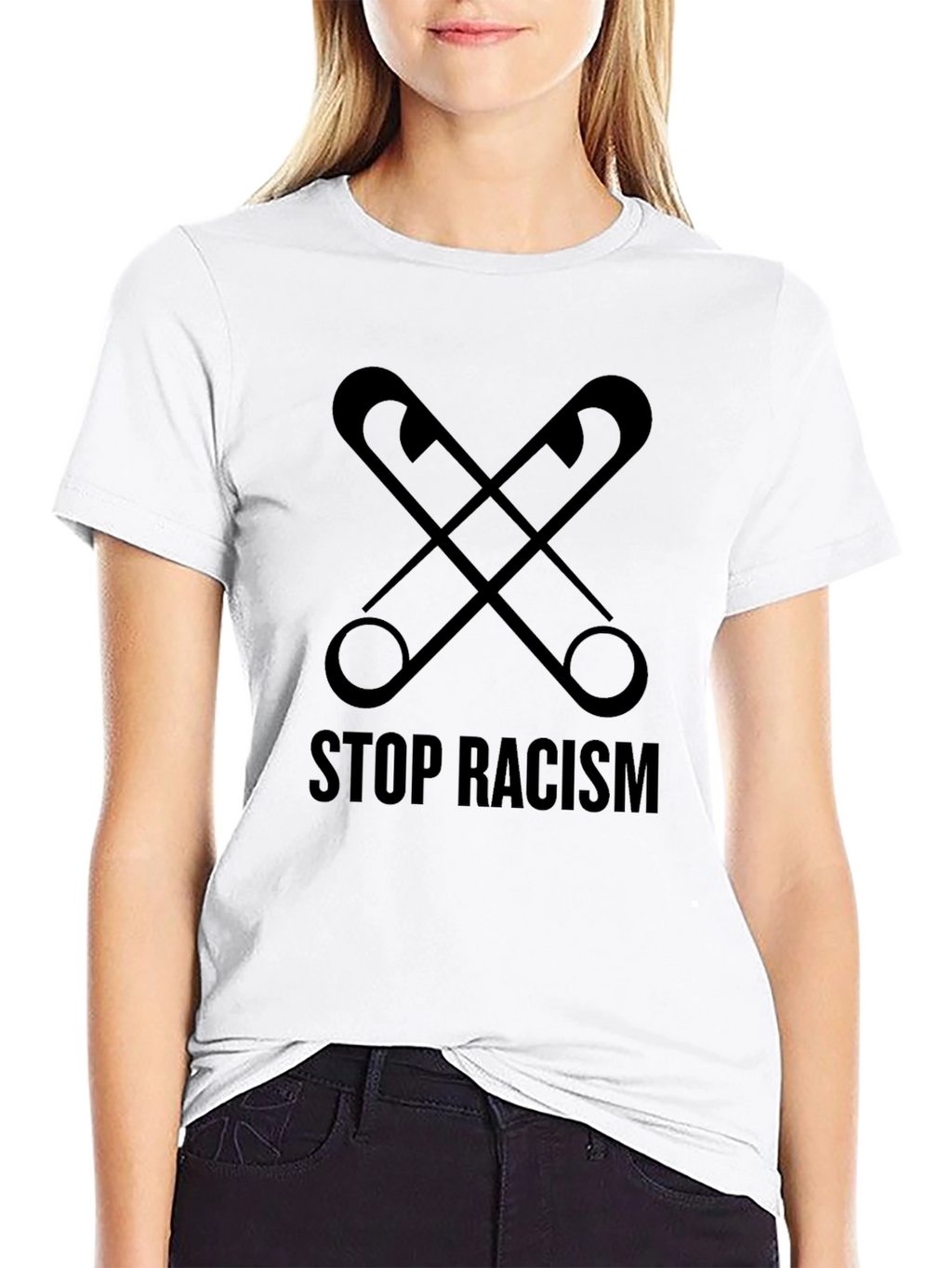 Stop Racism Safety Pin Graphic Tee - Unisex
