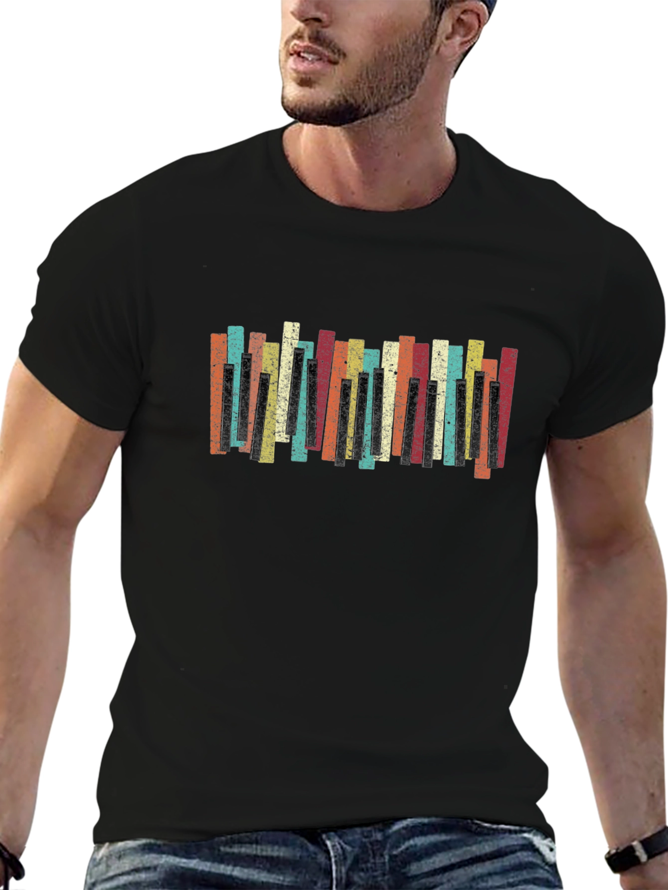 Retro Piano Keys Graphic Tee