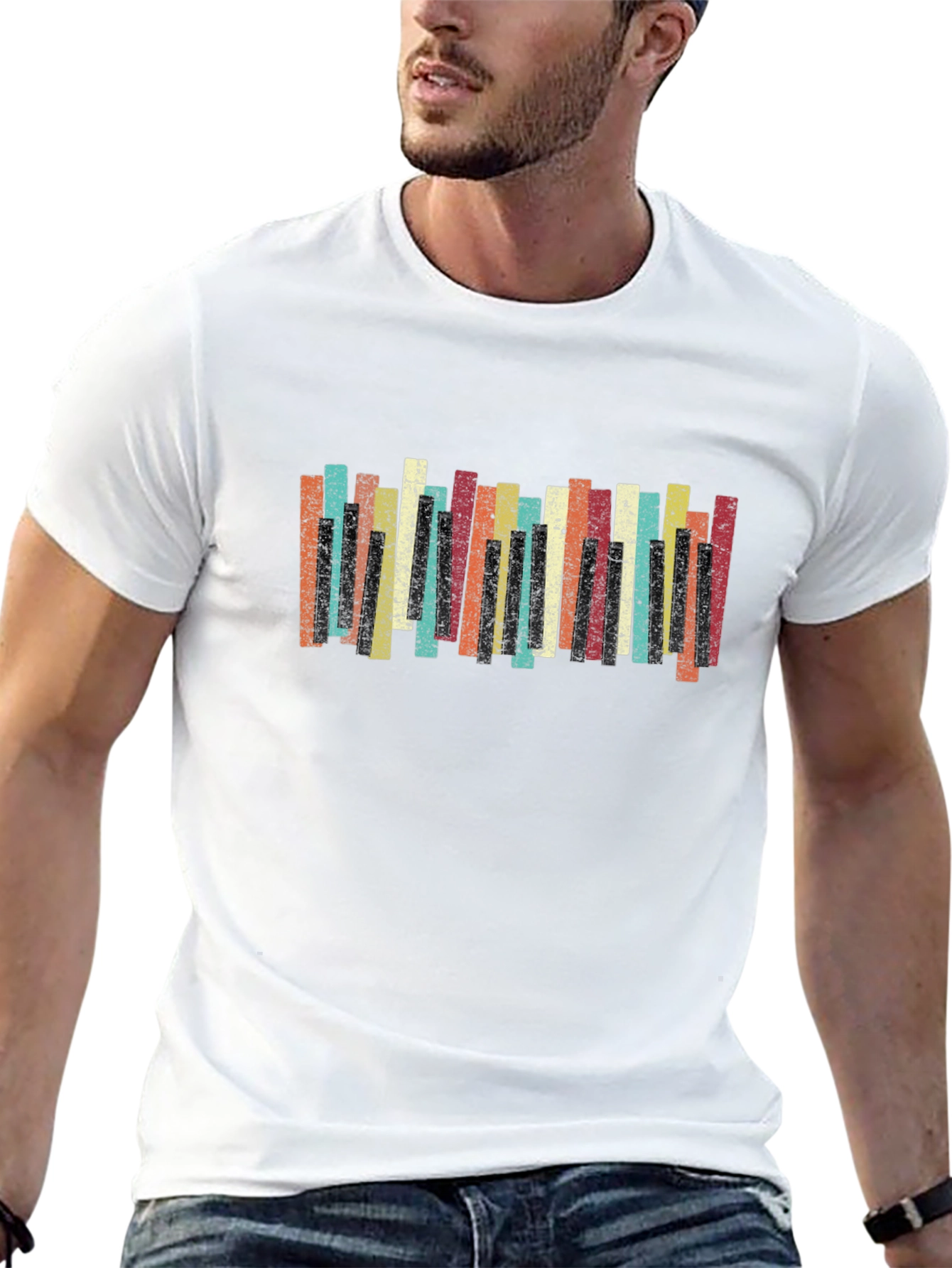 Retro Piano Keys Graphic Tee
