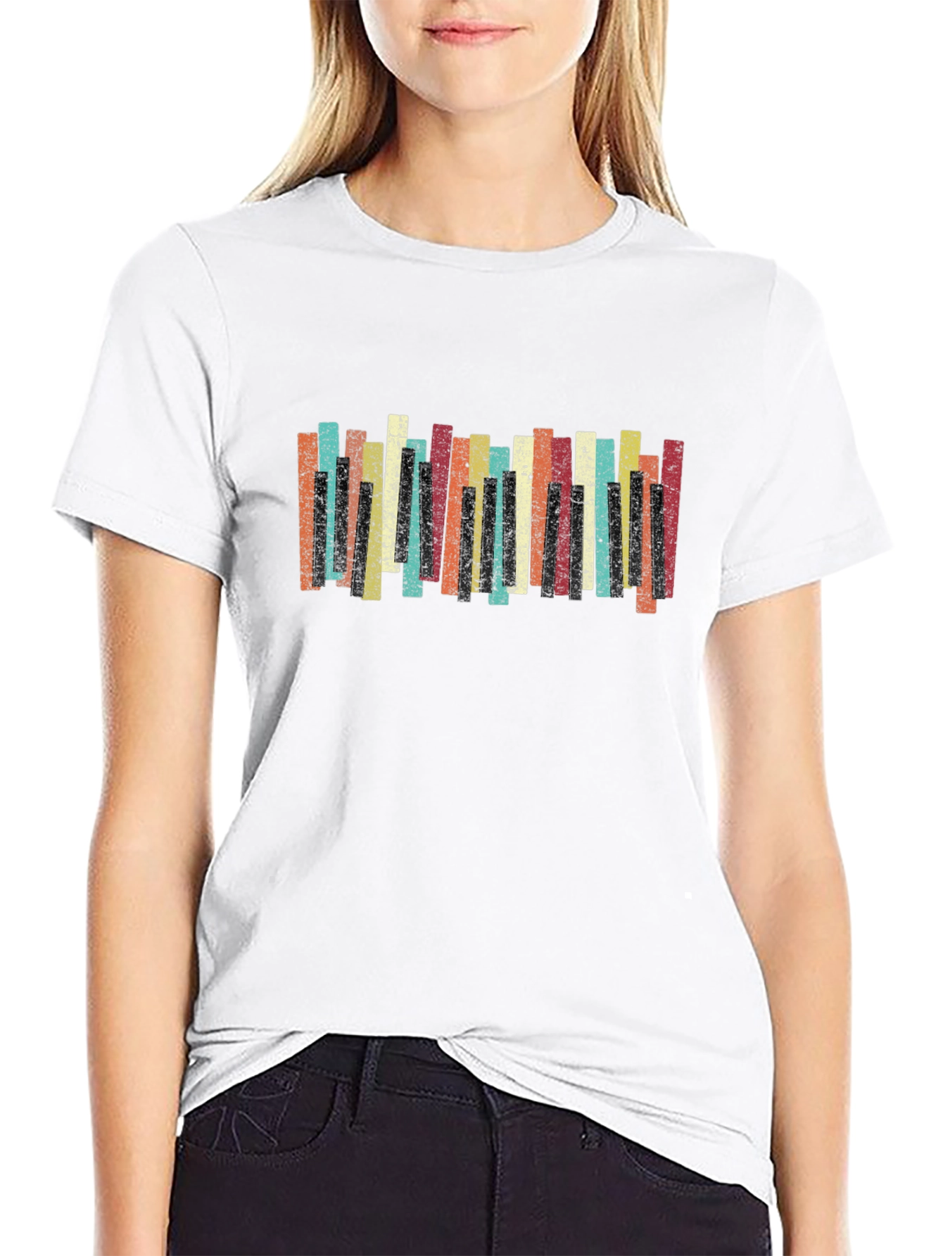 Retro Piano Keys Graphic Tee