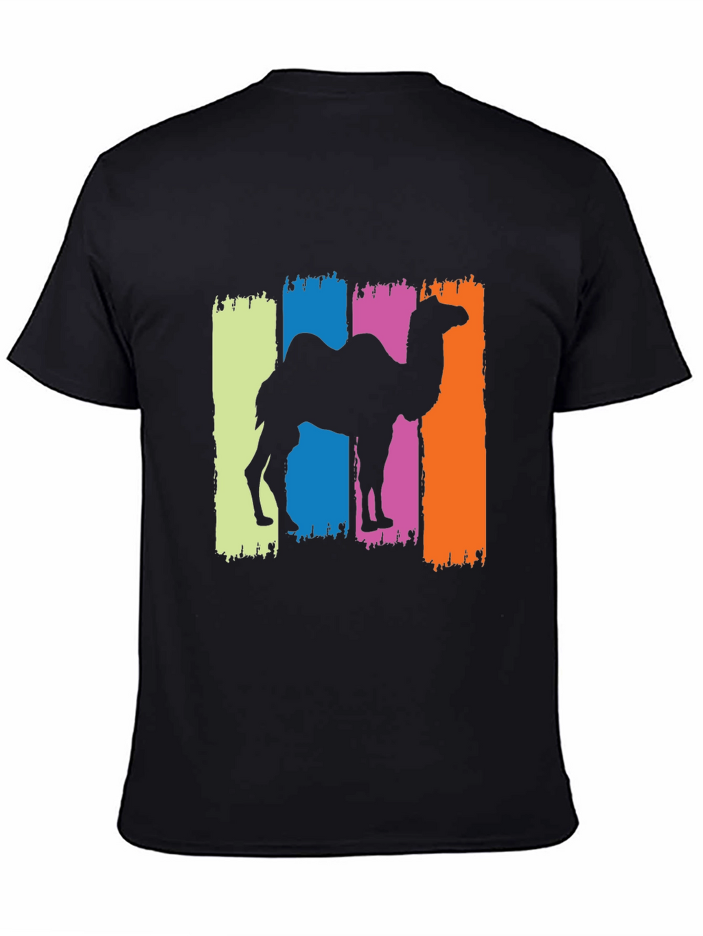 Camel Silhouette Graphic Tee - Black Cotton T-Shirt