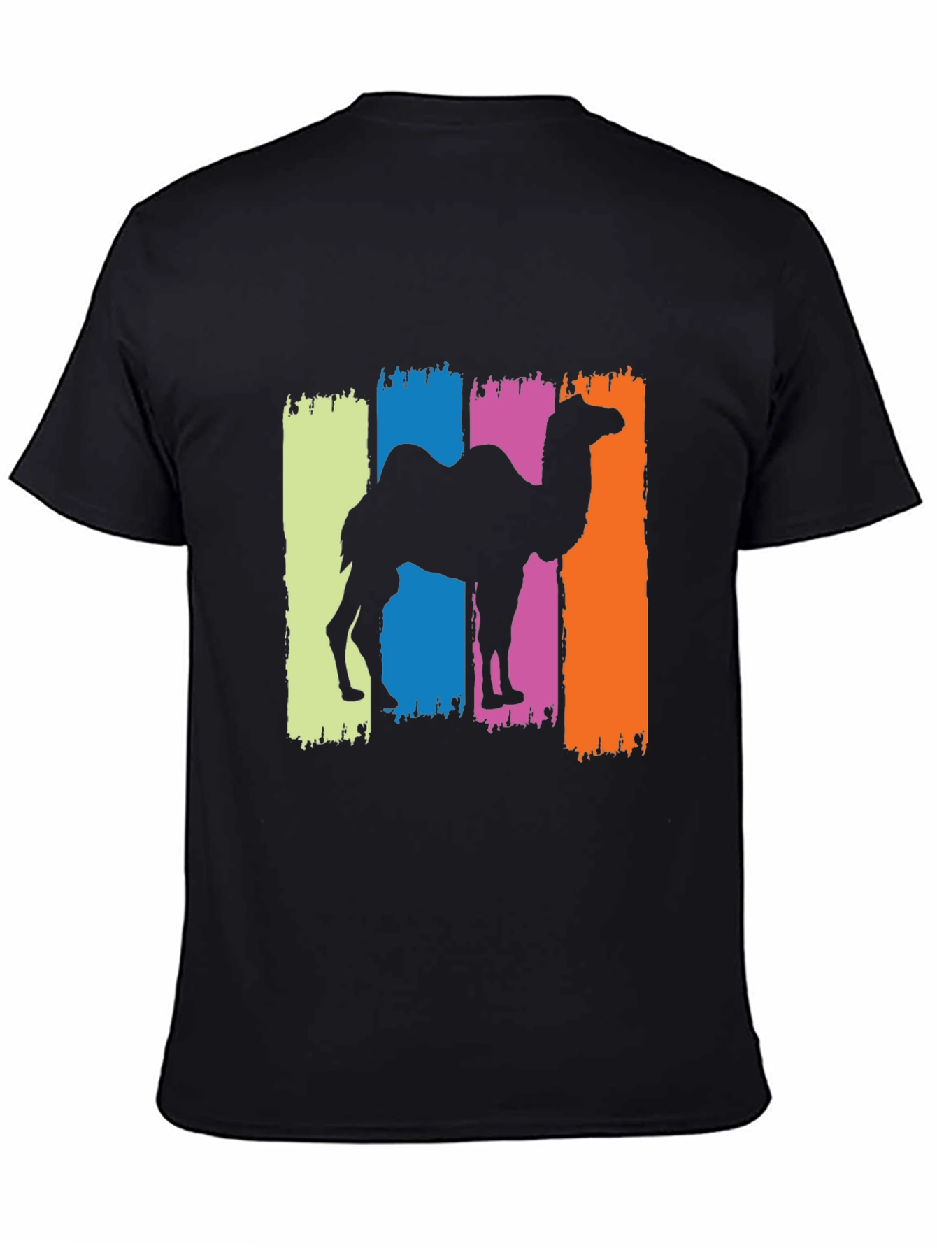 Camel Silhouette Graphic Tee - Black Cotton T-Shirt