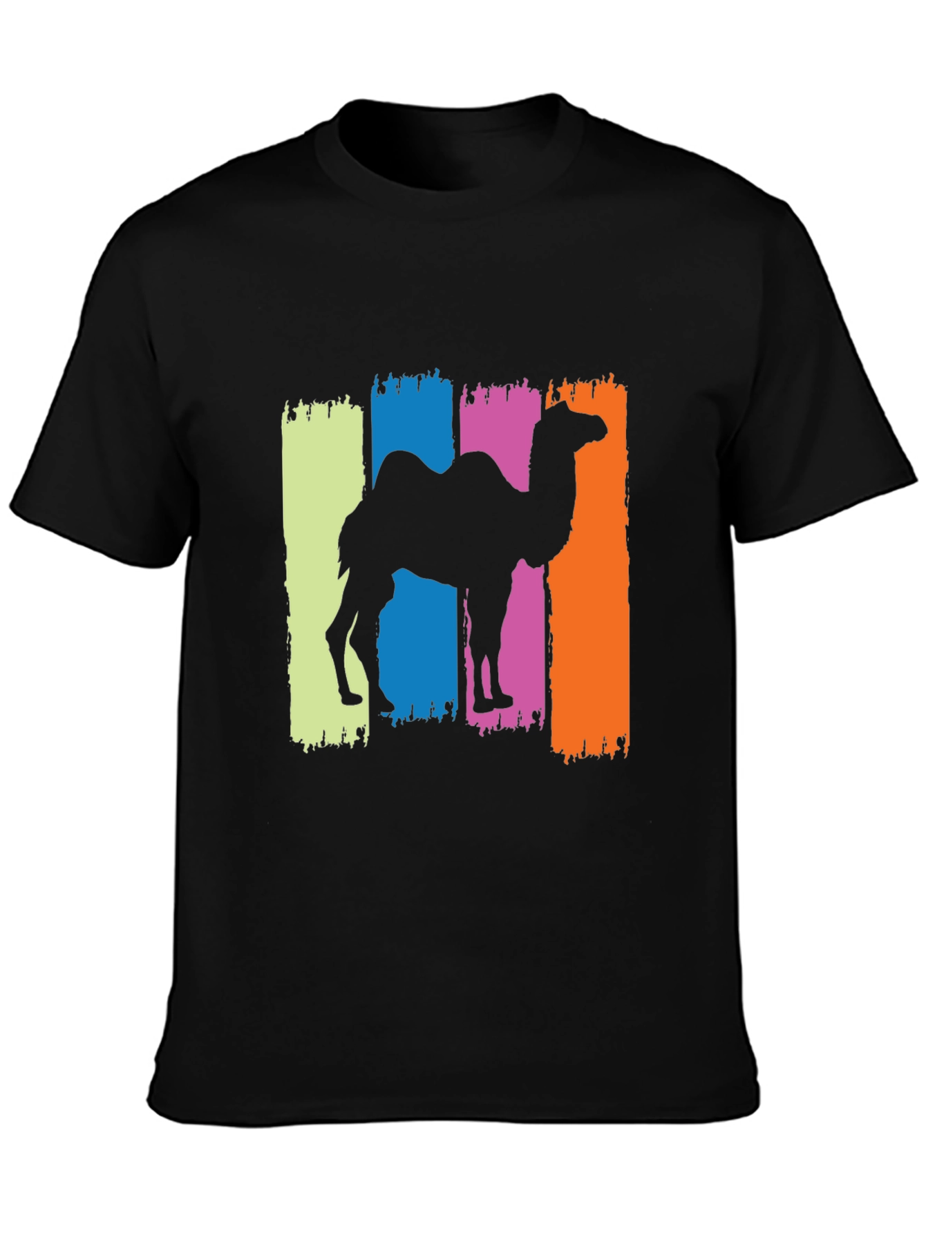 Camel Silhouette Graphic Tee - Black Cotton T-Shirt