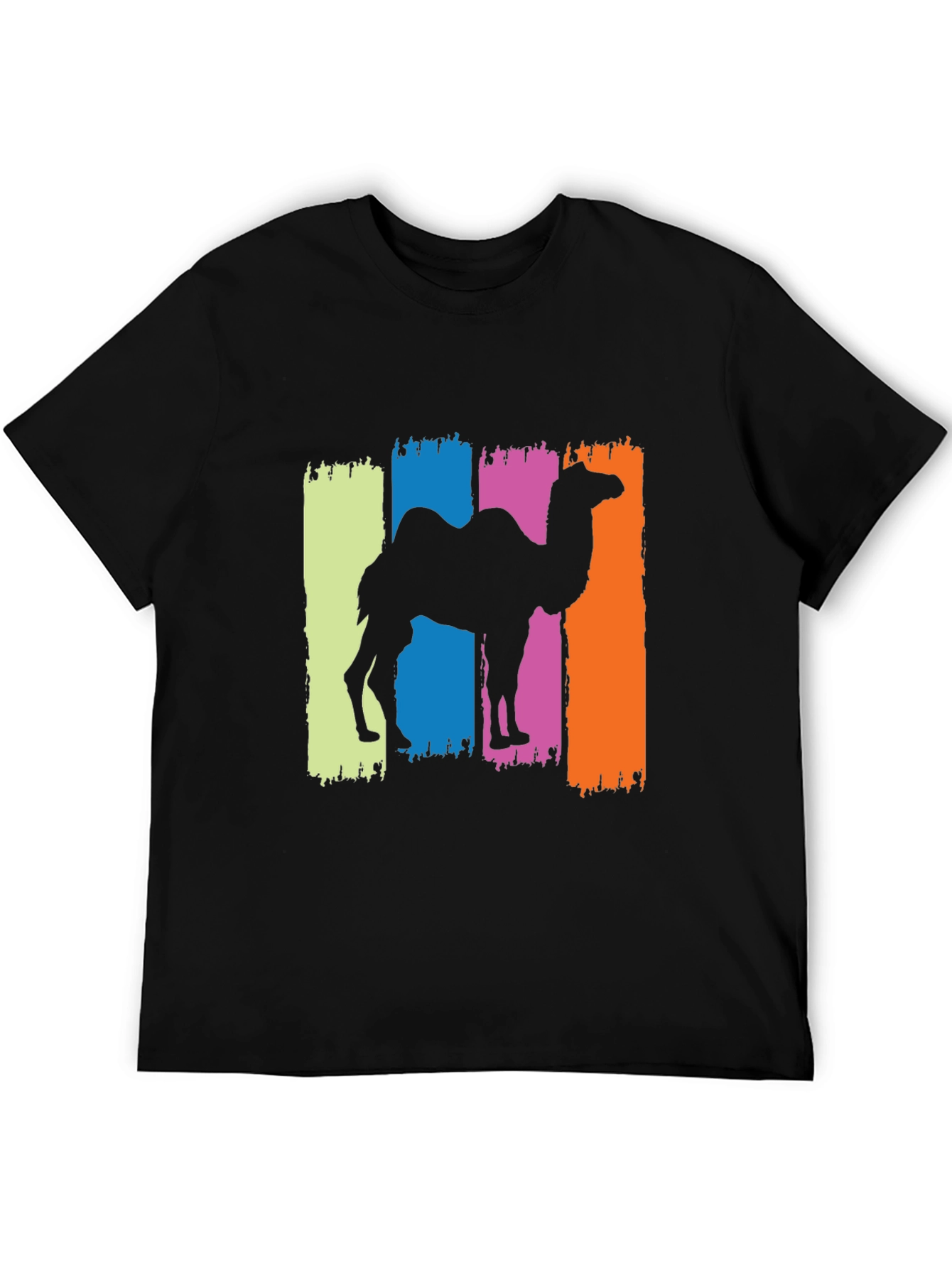 Camel Silhouette Graphic Tee - Black Cotton T-Shirt