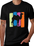 Camel Silhouette Graphic Tee - Black Cotton T-Shirt